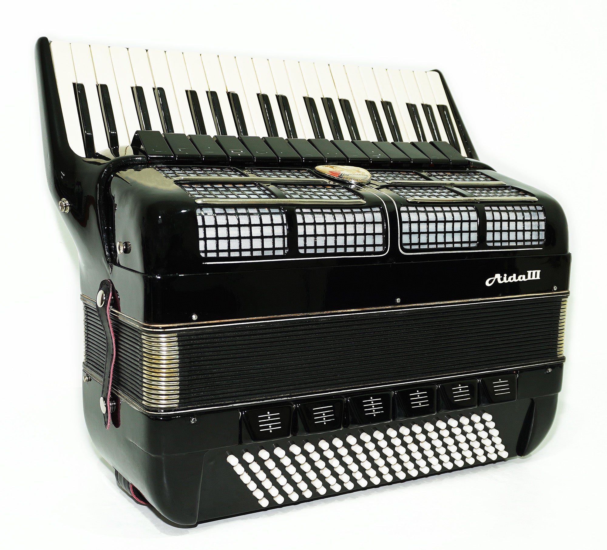 Lignatone Aida III Full Size Piano Accordion, made in Czechoslovakia, New Straps Case, 2350, Keyboard Accordion Instrument, Rich Beautiful sound.
