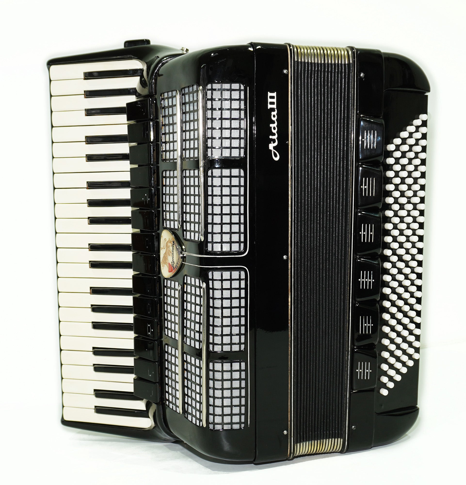 Lignatone Aida III Full Size Piano Accordion, made in Czechoslovakia, New Straps Case, 2350, Keyboard Accordion Instrument, Rich Beautiful sound.