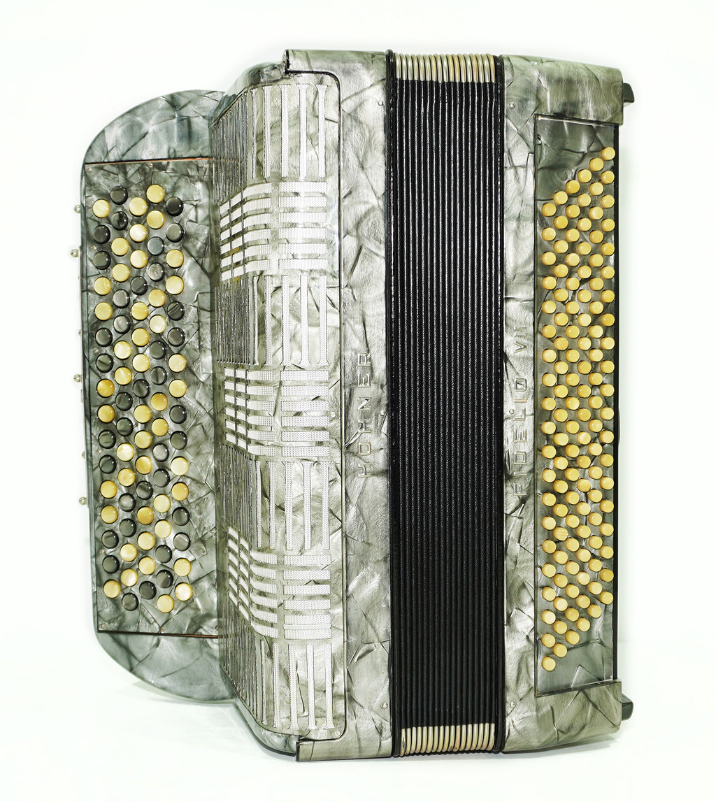 Hohner Fidelio VII, 5 Rows Button Accordion, made in Germany, Rare Original Bayan 2351, New Straps, Rich and Powerful Sound!