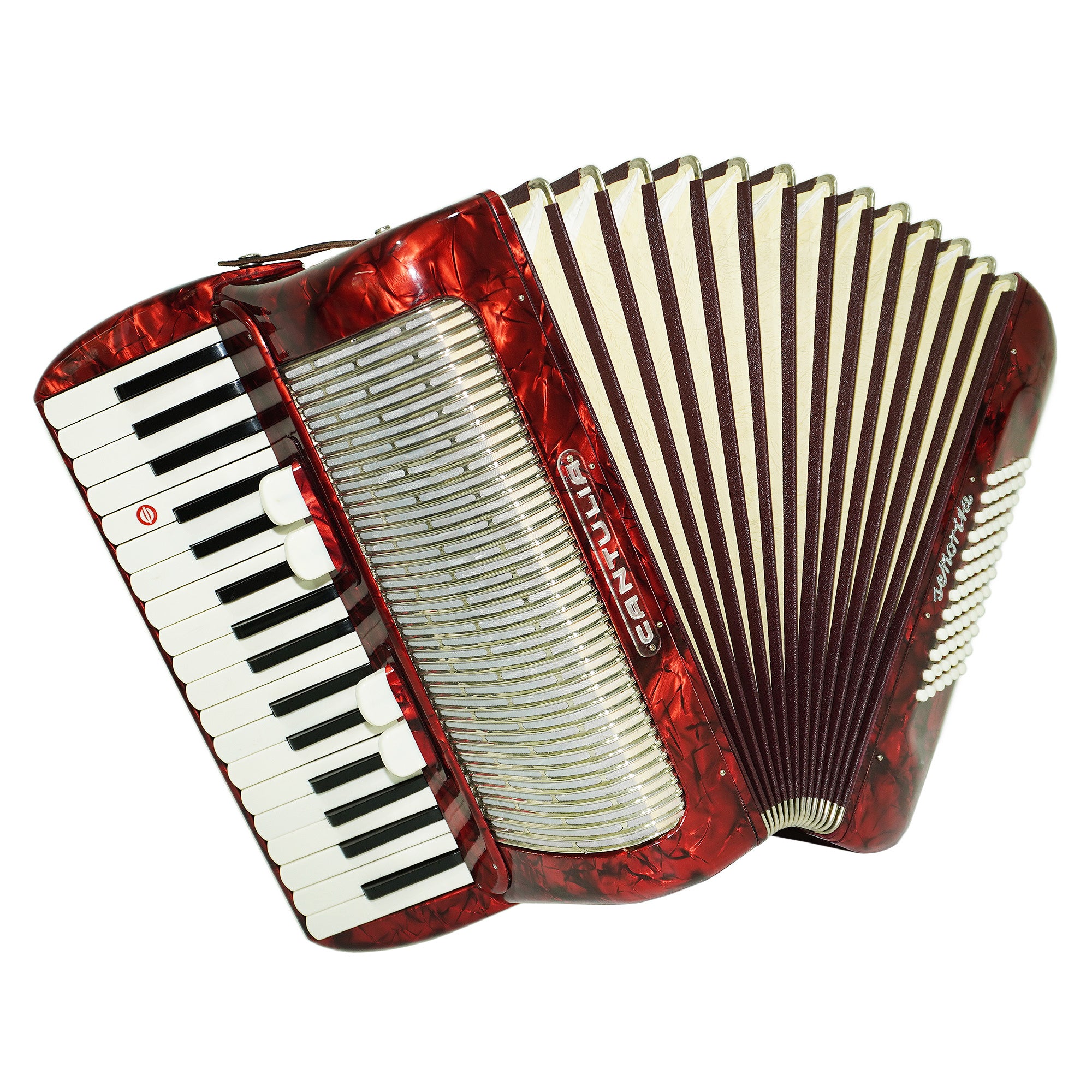 Perfect Cantulia Senorita 72 Bass Accordion, Rare Old German Piano Accordian, New Straps, 2367, Keyboard Accordion Instrument, Rich and Bright Sound