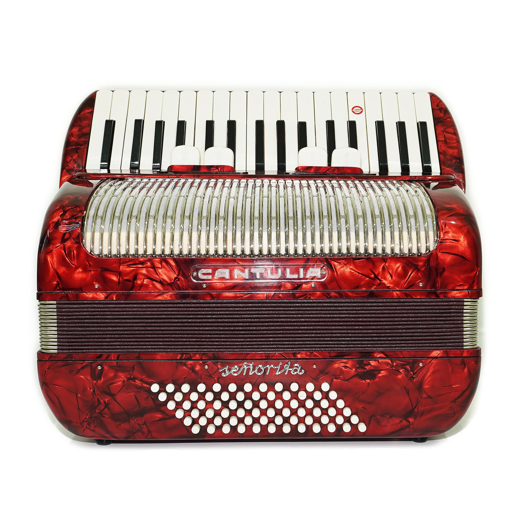Perfect Cantulia Senorita 72 Bass Accordion, Rare Old German Piano Accordian, New Straps, 2367, Keyboard Accordion Instrument, Rich and Bright Sound