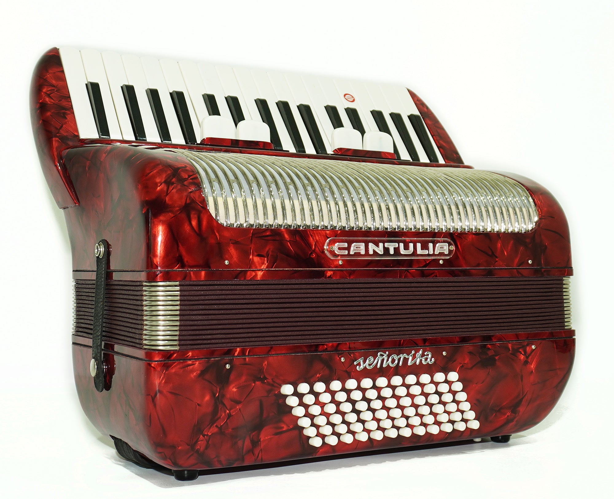 Perfect Cantulia Senorita 72 Bass Accordion, Rare Old German Piano Accordian, New Straps, 2367, Keyboard Accordion Instrument, Rich and Bright Sound
