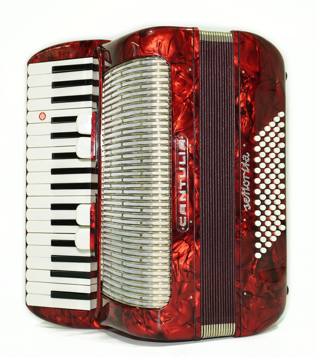 Perfect Cantulia Senorita 72 Bass Accordion, Rare Old German Piano Accordian, New Straps, 2367, Keyboard Accordion Instrument, Rich and Bright Sound