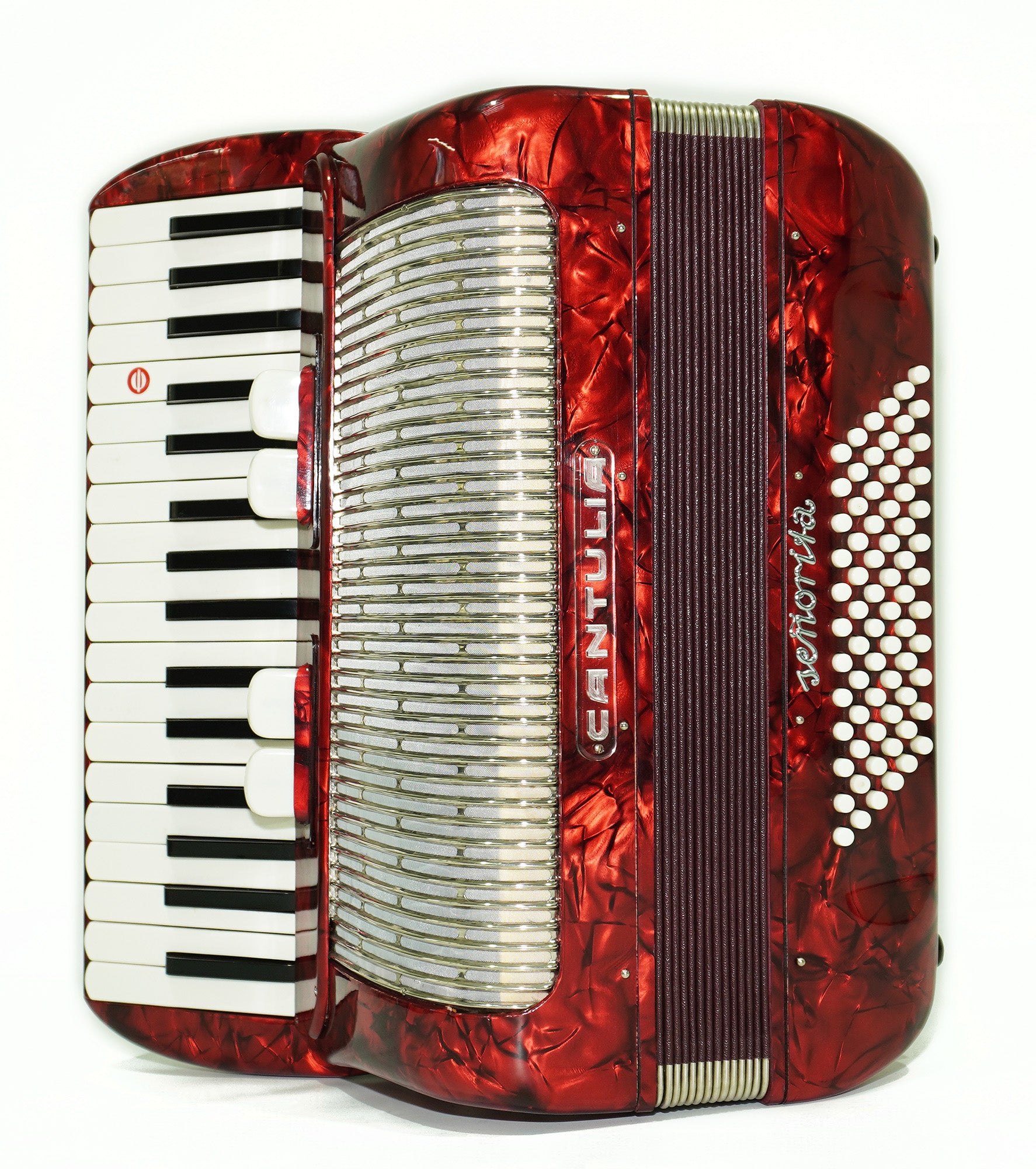 Perfect Cantulia Senorita 72 Bass Accordion, Rare Old German Piano Accordian, New Straps, 2367, Keyboard Accordion Instrument, Rich and Bright Sound