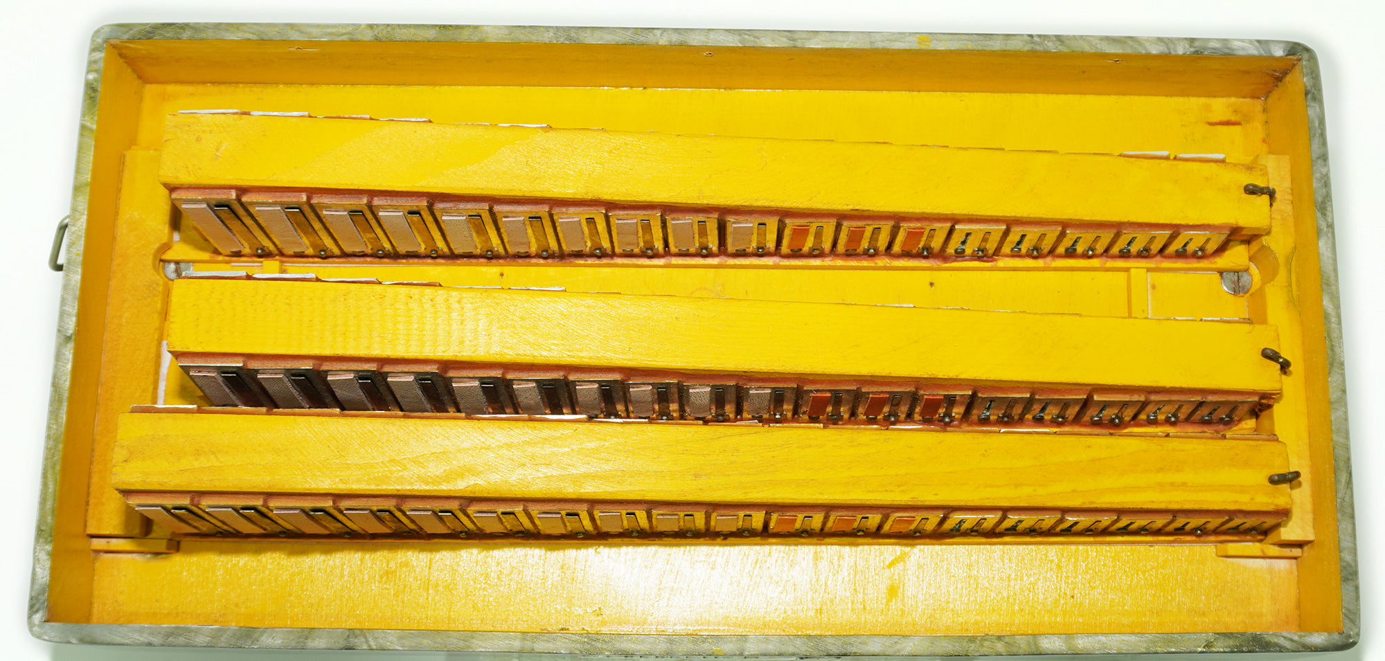 Vintage Bayan Button Accordion Kreminne, 3 Rows 100 Bass buttons, made in Ukraine, New Straps 2484, Bright and Rich sound.