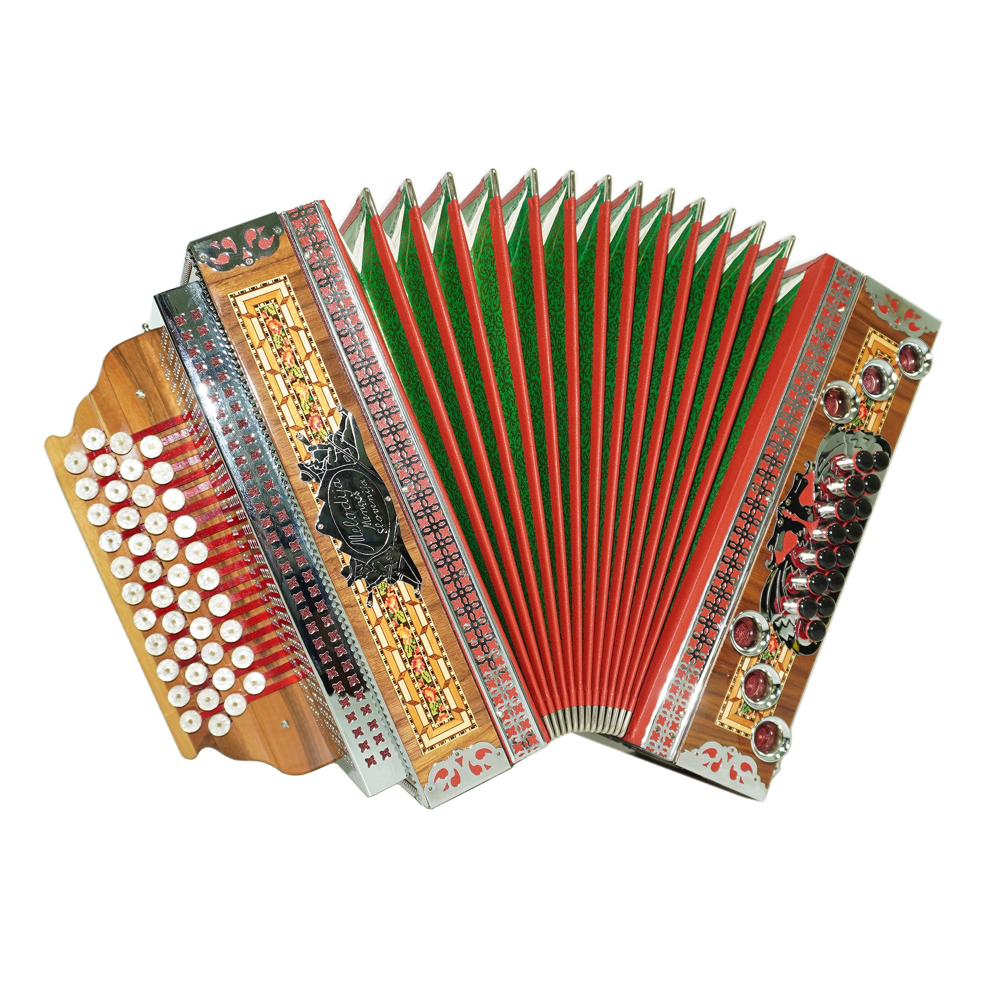 Close to New! Melodija Menges Slovenija Unique Diatonic Harmonica, Button Accordion Garmon 2372, Rare Luxury Heligonka, Powerful Fantastic sound!