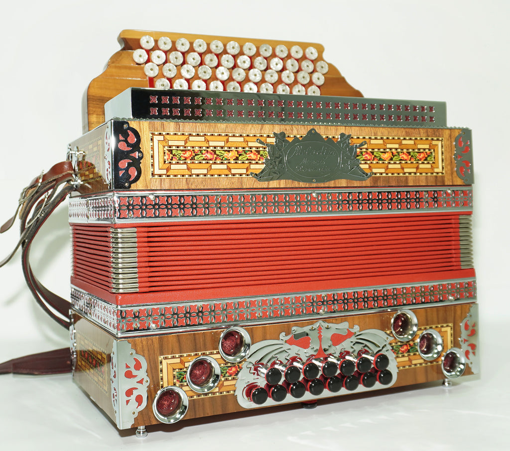 Close to New! Melodija Menges Slovenija Unique Diatonic Harmonica, Button Accordion Garmon 2372, Rare Luxury Heligonka, Powerful Fantastic sound!