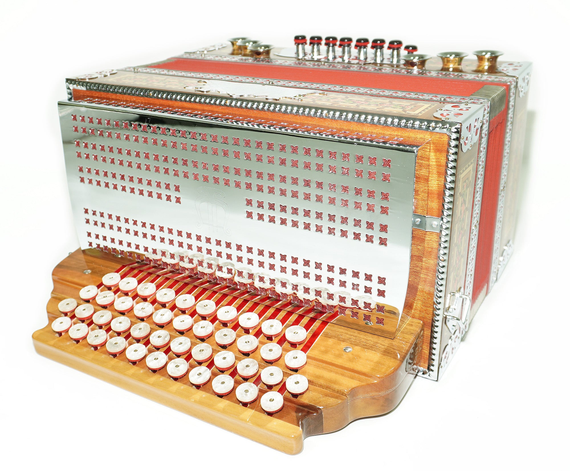 Close to New! Melodija Menges Slovenija Unique Diatonic Harmonica, Button Accordion Garmon 2372, Rare Luxury Heligonka, Powerful Fantastic sound!