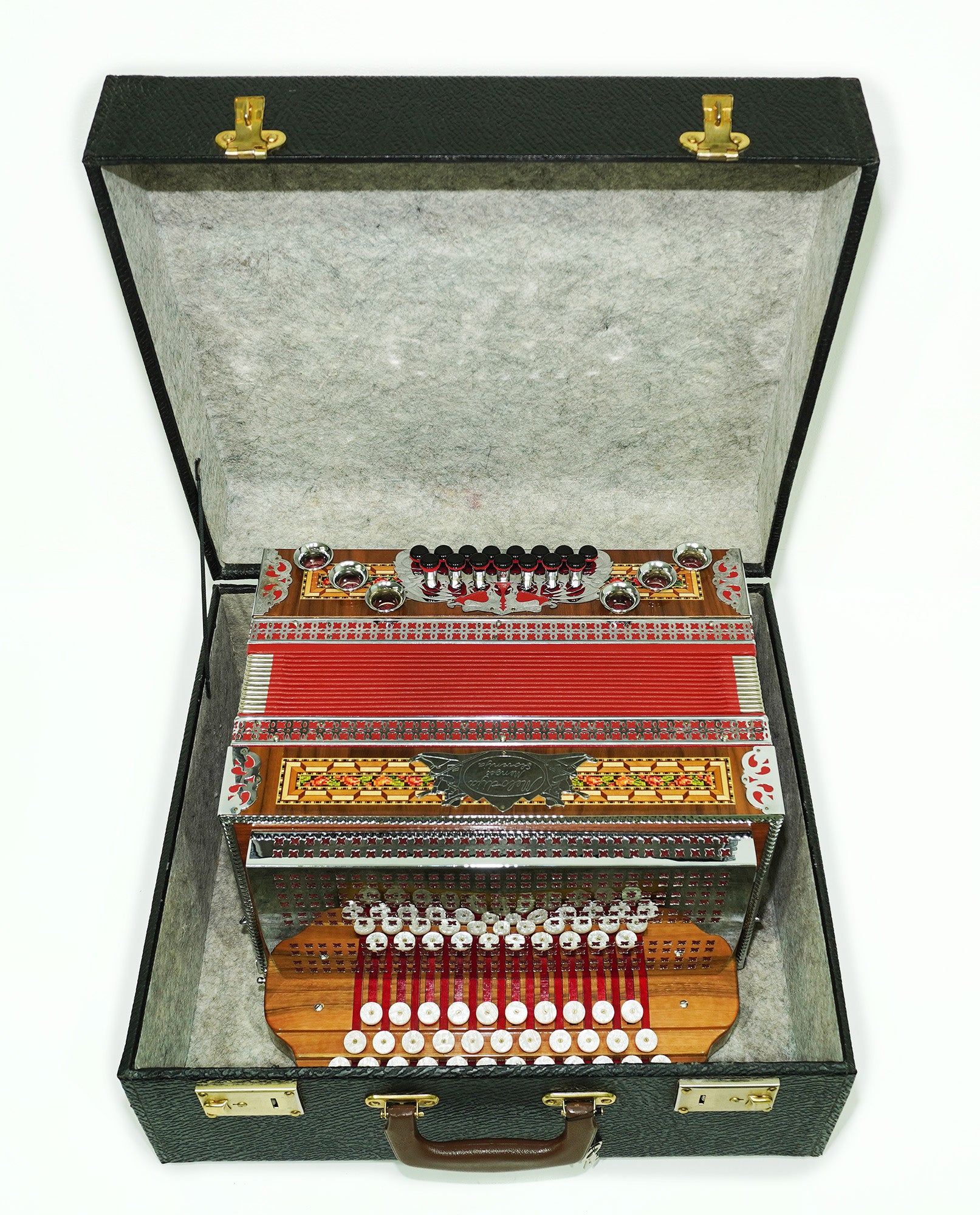 Close to New! Melodija Menges Slovenija Unique Diatonic Harmonica, Button Accordion Garmon 2372, Rare Luxury Heligonka, Powerful Fantastic sound!