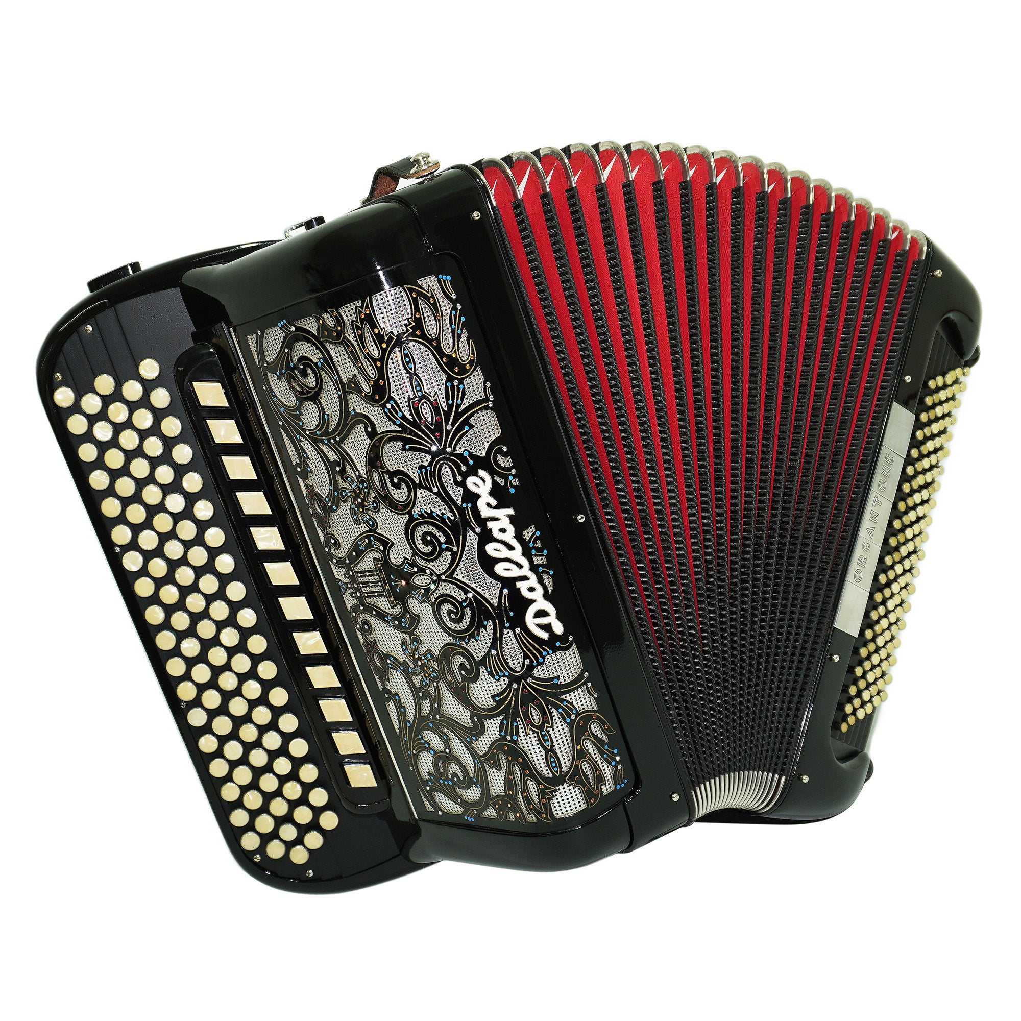 Dallape Organtone B Griff 5 Row Button Accordion, made in Italy, New Straps and Soft Case, 2379, Original Italian Acordian Bayan Instrument, Amazing Rich sound!