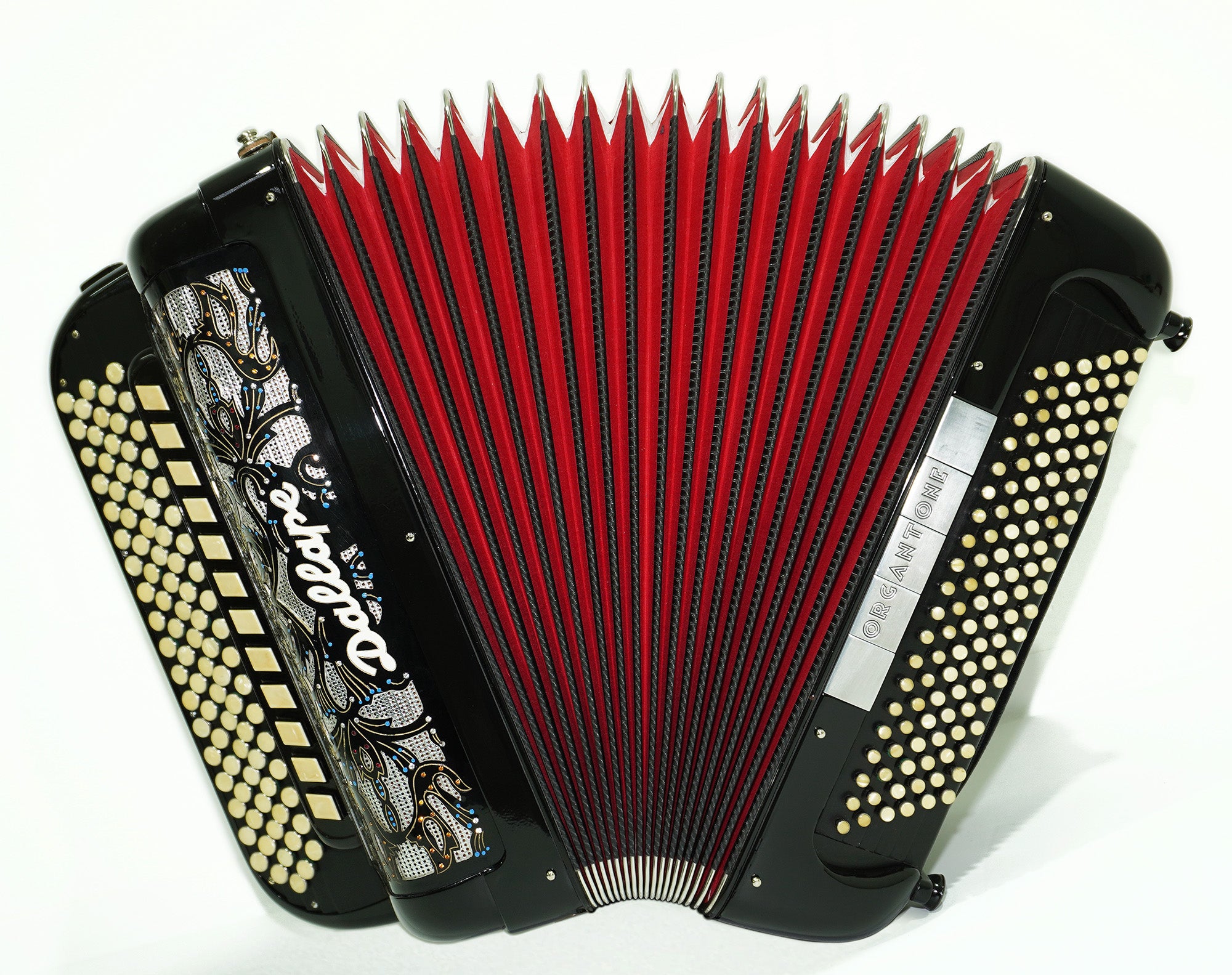 Dallape Organtone B Griff 5 Row Button Accordion, made in Italy, New Straps and Soft Case, 2379, Original Italian Acordian Bayan Instrument, Amazing Rich sound!