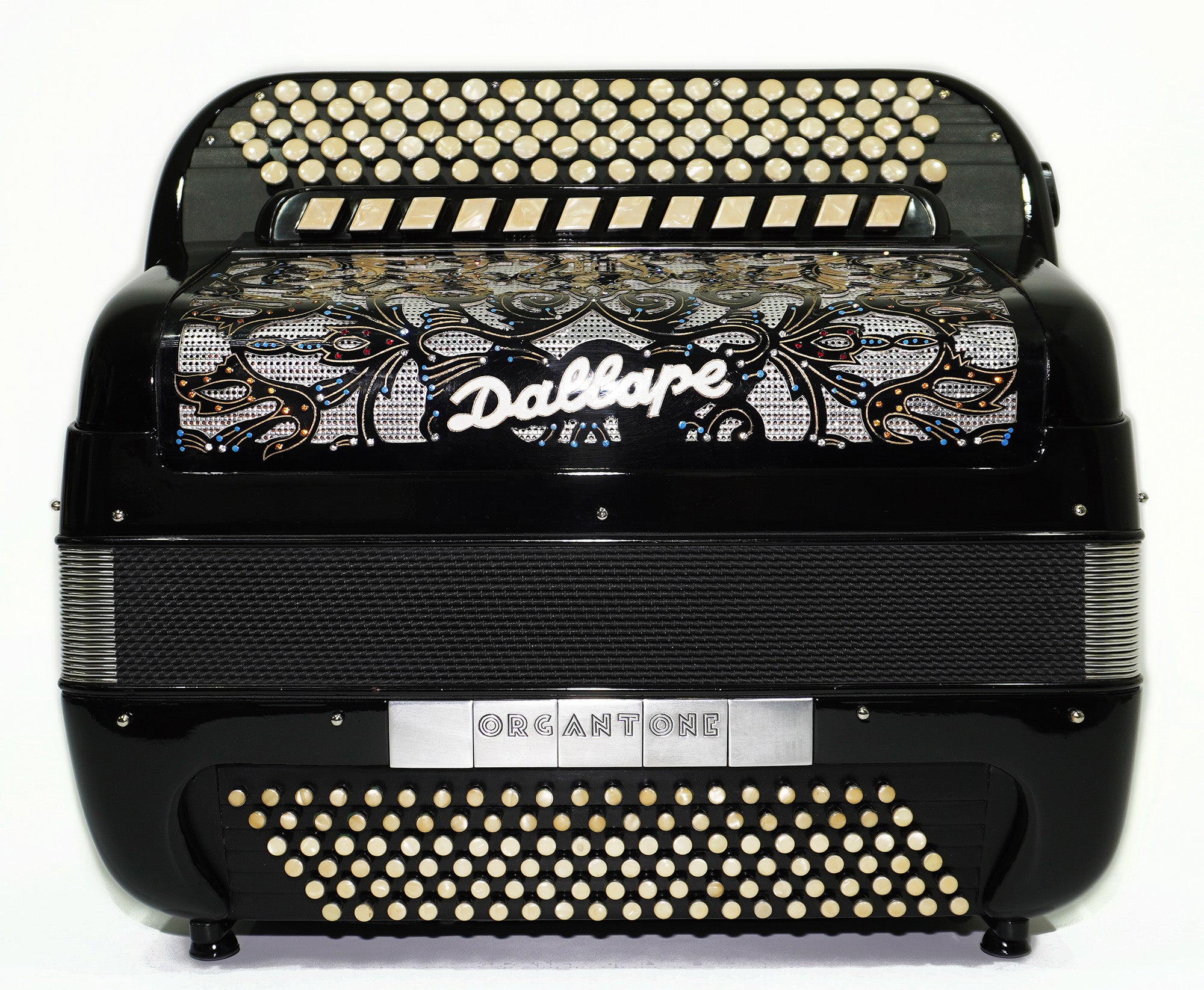 Dallape Organtone B Griff 5 Row Button Accordion, made in Italy, New Straps and Soft Case, 2379, Original Italian Acordian Bayan Instrument, Amazing Rich sound!