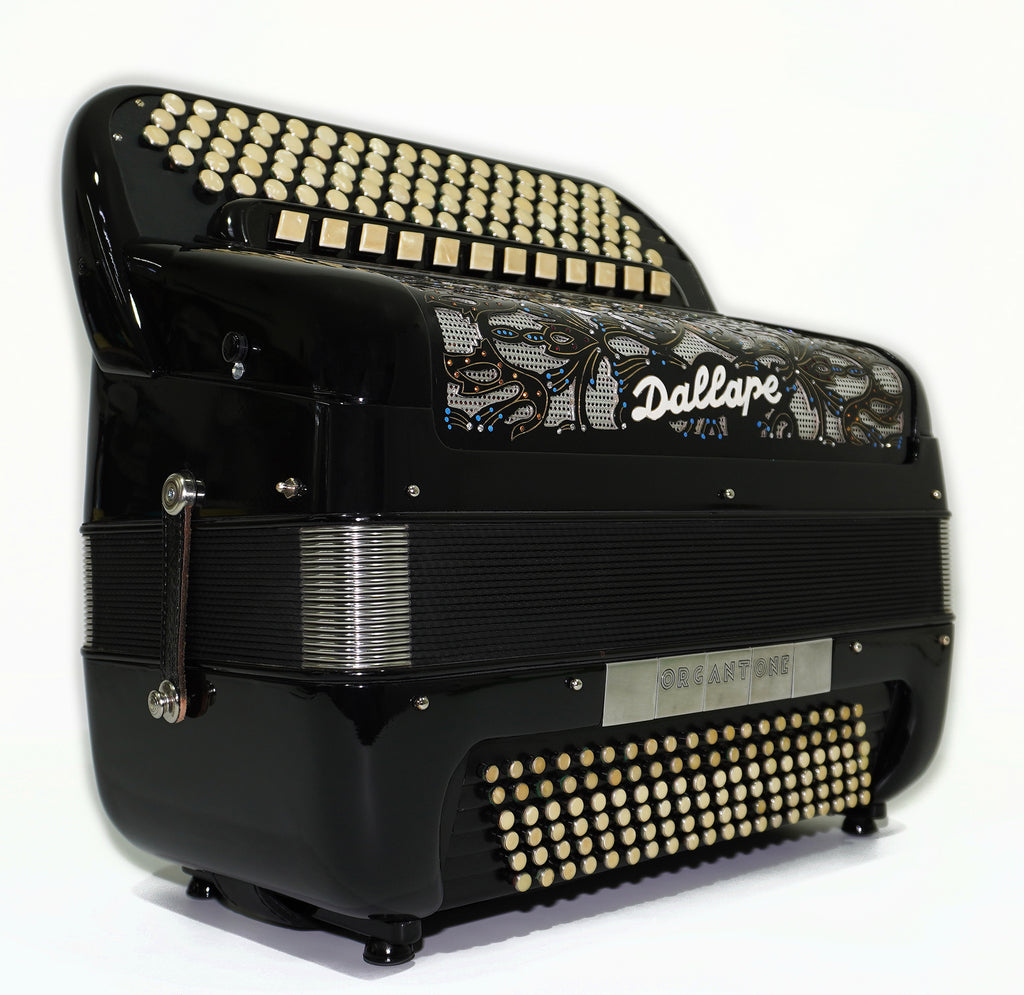 Dallape Organtone B Griff 5 Row Button Accordion, made in Italy, New Straps and Soft Case, 2379, Original Italian Acordian Bayan Instrument, Amazing Rich sound!