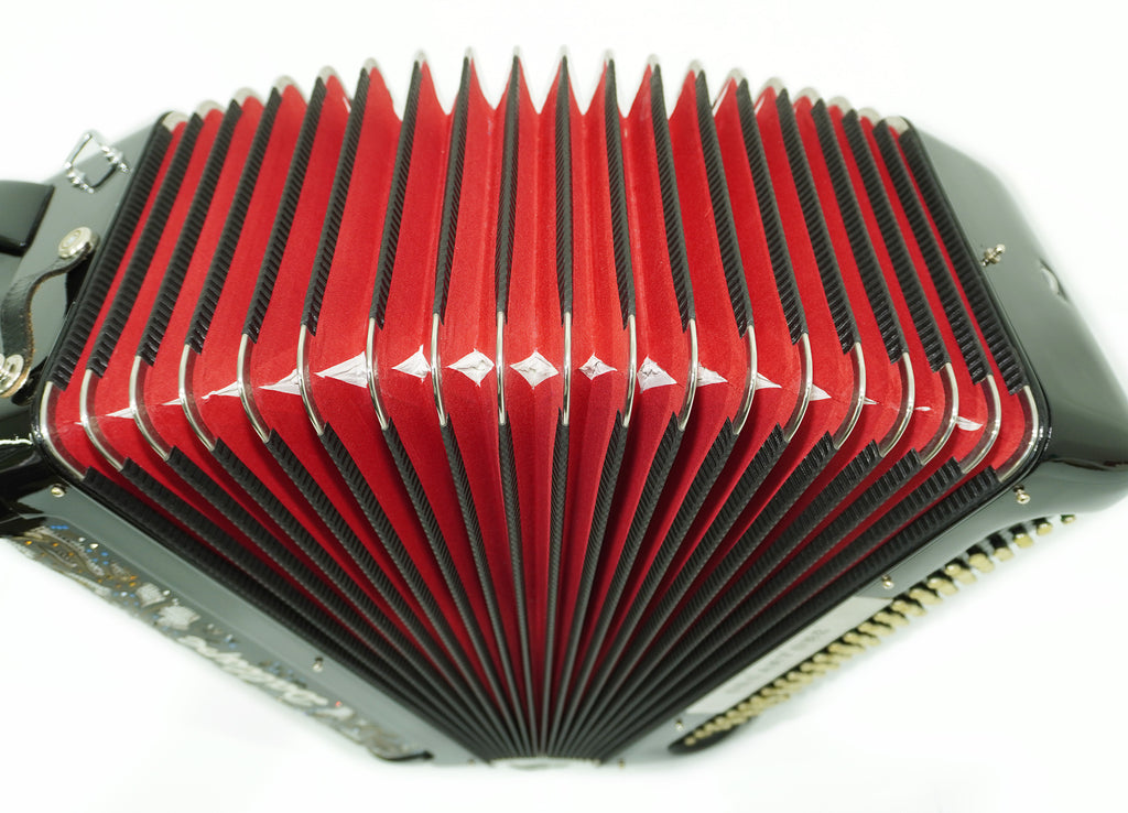 Dallape Organtone B Griff 5 Row Button Accordion, made in Italy, New Straps and Soft Case, 2379, Original Italian Acordian Bayan Instrument, Amazing Rich sound!