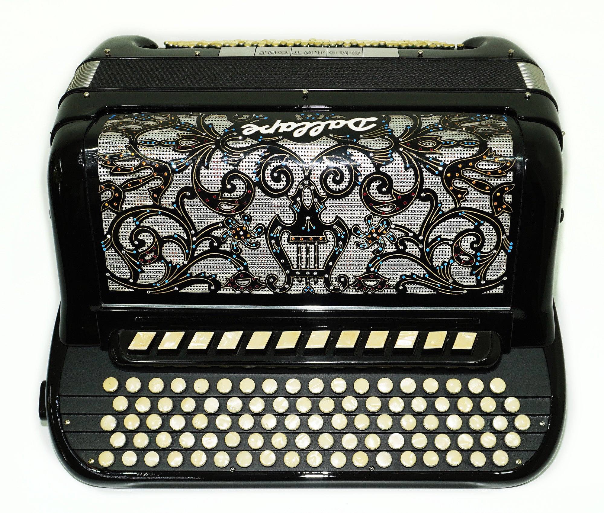 Dallape Organtone B Griff 5 Row Button Accordion, made in Italy, New Straps and Soft Case, 2379, Original Italian Acordian Bayan Instrument, Amazing Rich sound!