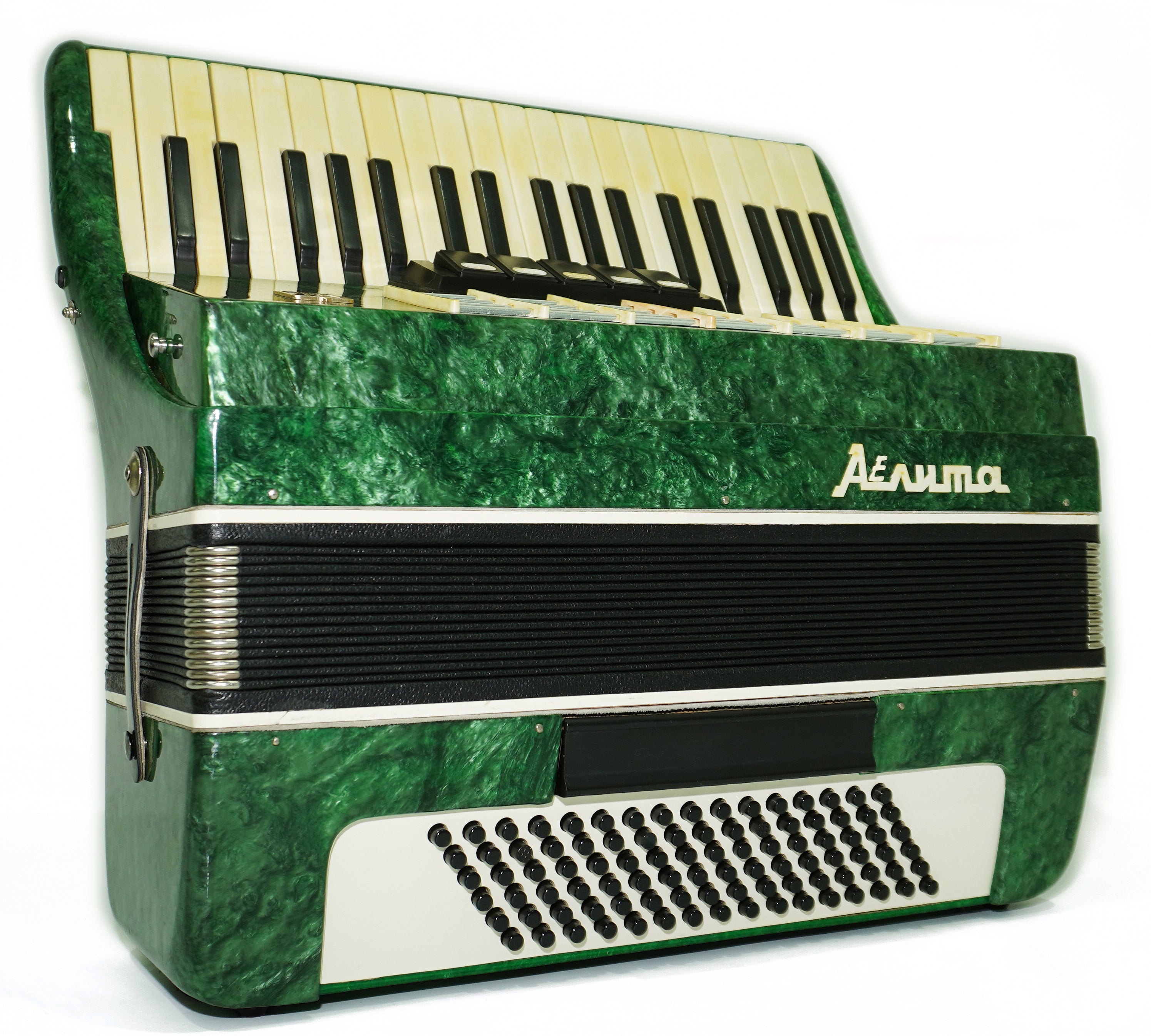 Ukraine Piano Accordion 96 Bass Aelita, Vintage Keyboard Accordian in Tune, New Straps, 2698
