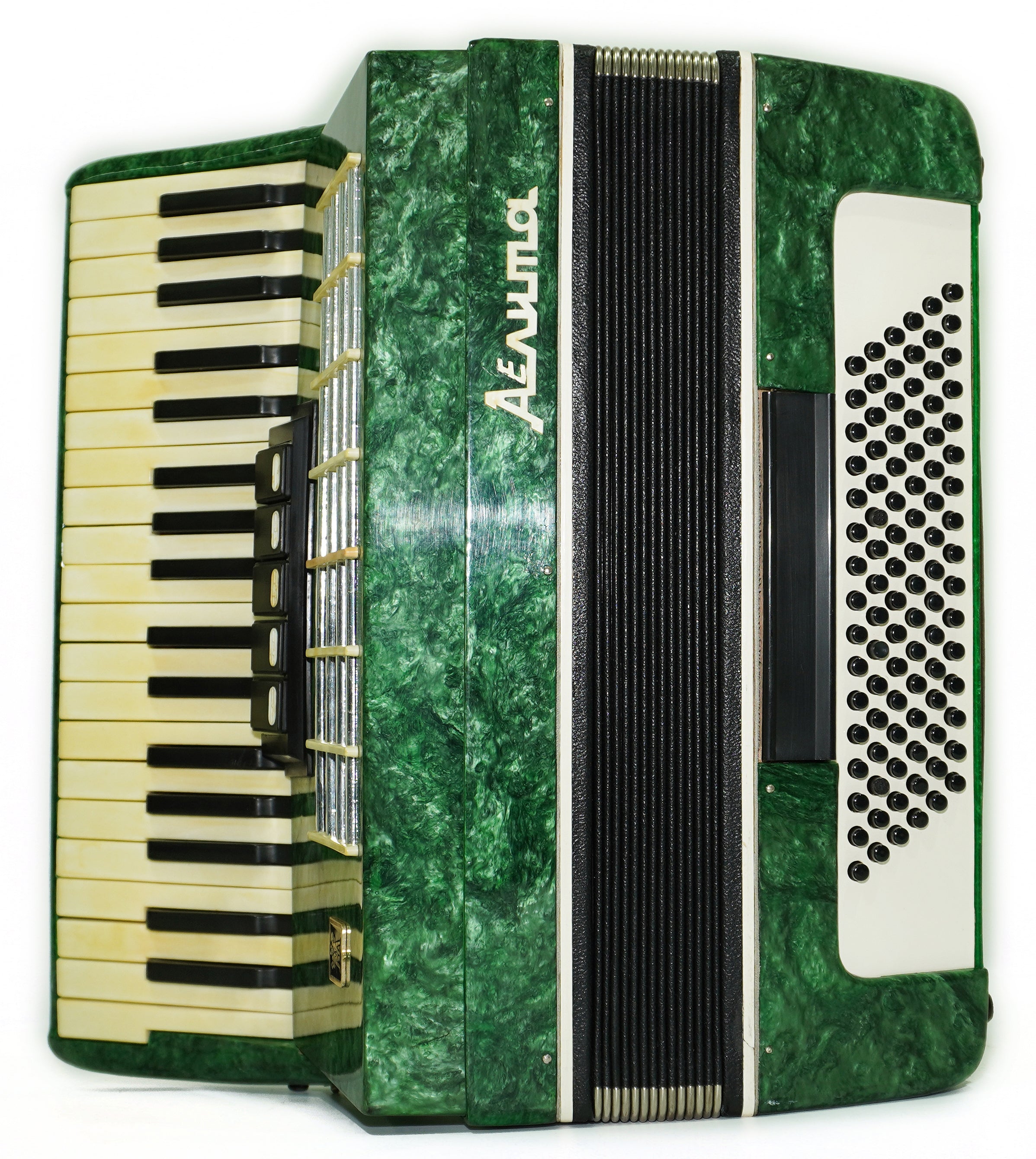 Ukraine Piano Accordion 96 Bass Aelita, Vintage Keyboard Accordian in Tune, New Straps, 2698