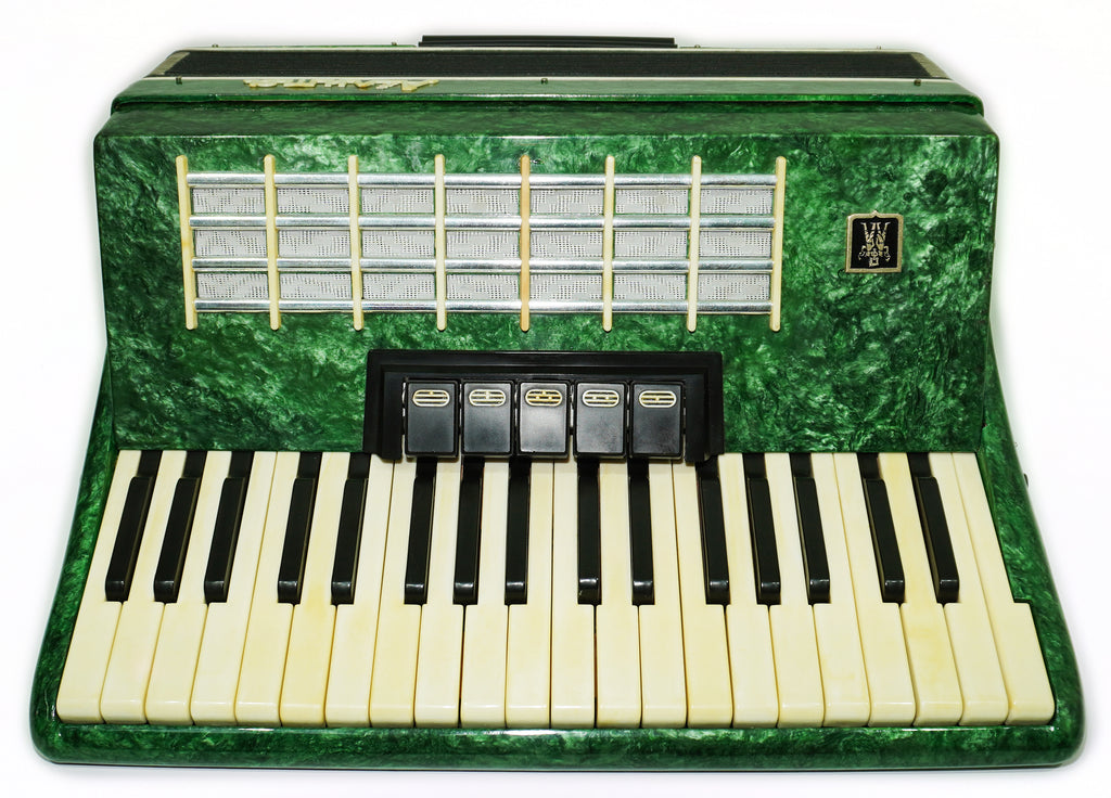 Ukraine Piano Accordion 96 Bass Aelita, Vintage Keyboard Accordian in Tune, New Straps, 2698