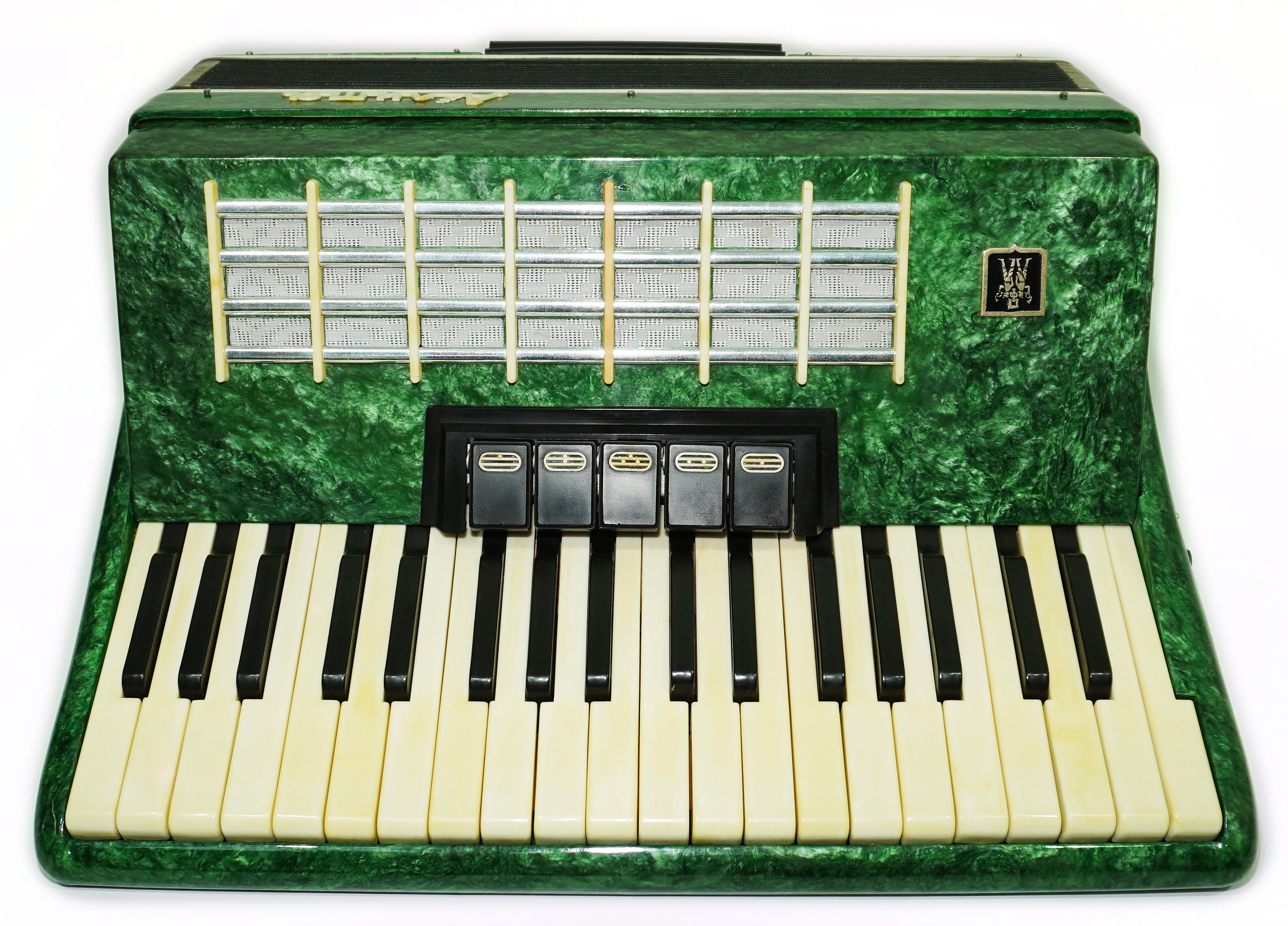 Ukraine Piano Accordion 96 Bass Aelita, Vintage Keyboard Accordian in Tune, New Straps, 2698