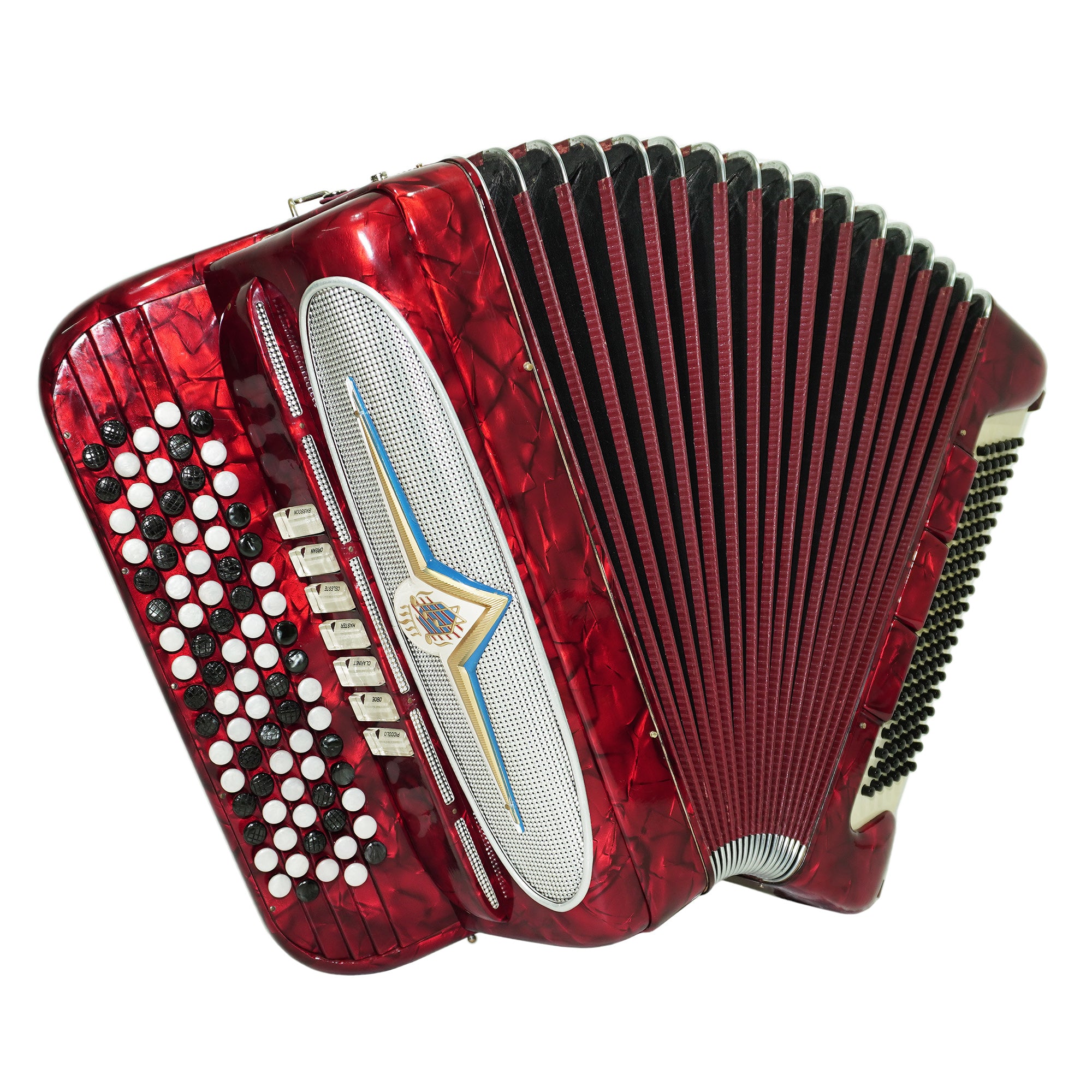 5 Row Button Accordion, Vintage Serenelli 120 Bass, made in Italy, New Straps, Rare Original Italian Acordian Instrument, 2492, Amazing sound!