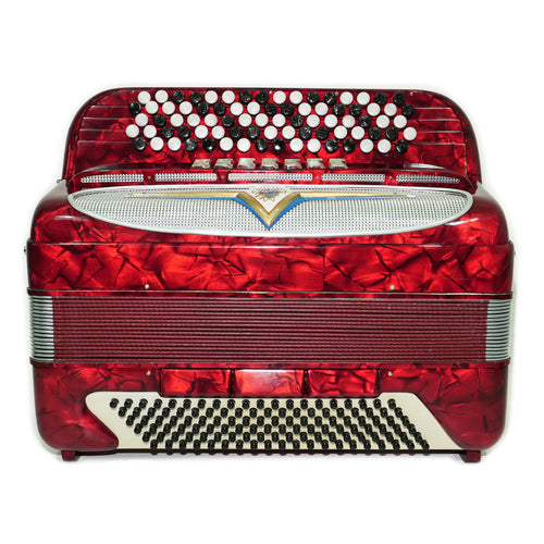 5 Row Button Accordion, Vintage Serenelli 120 Bass, made in Italy, New Straps, Rare Original Italian Acordian Instrument, 2492, Amazing sound!
