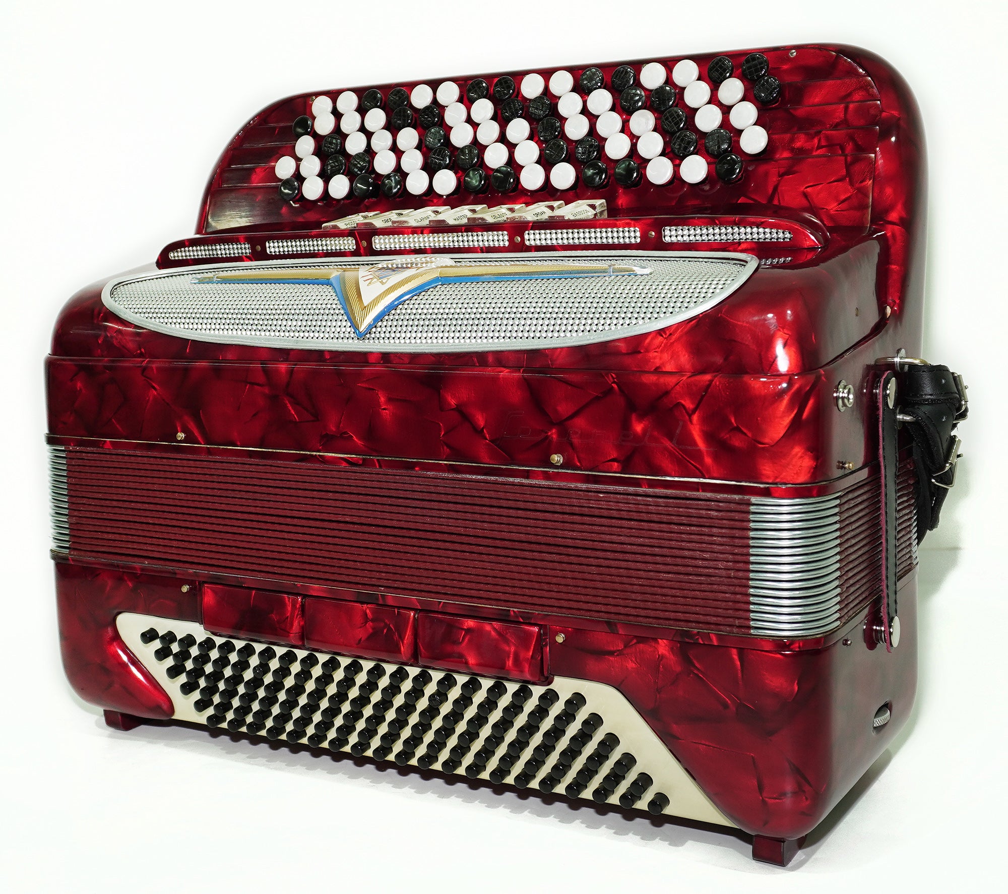 5 Row Button Accordion, Vintage Serenelli 120 Bass, made in Italy, New Straps, Rare Original Italian Acordian Instrument, 2492, Amazing sound!