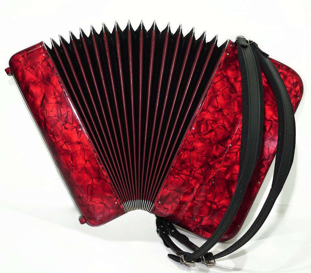 5 Row Button Accordion, Vintage Serenelli 120 Bass, made in Italy, New Straps, Rare Original Italian Acordian Instrument, 2492, Amazing sound!