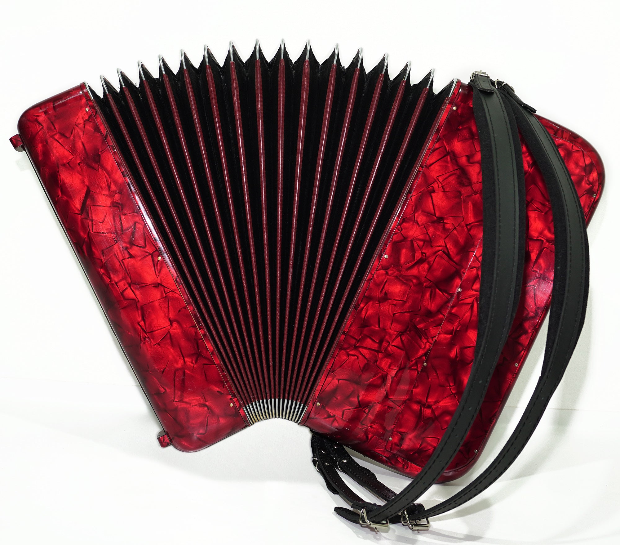 5 Row Button Accordion, Vintage Serenelli 120 Bass, made in Italy, New Straps, Rare Original Italian Acordian Instrument, 2492, Amazing sound!