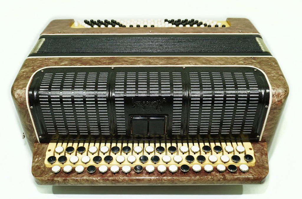 Russian Bayan Tulskiy Melodiya, Vintage Chromatic Button accordion, made in Tula Russia, New Straps and Soft Bag, 2388, Rich and Beautiful sound!