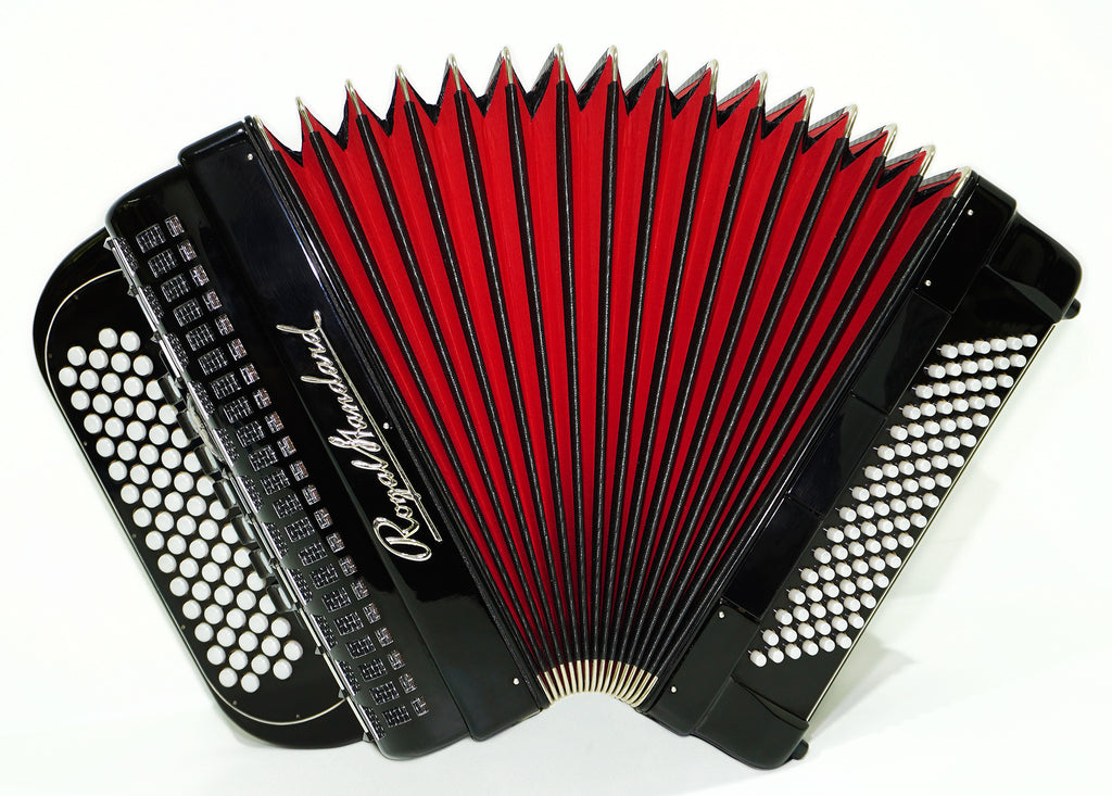 Royal Standard 96 Bass Accordion Bayan, made in Germany, C Griff Concert Button Accordion, Straps and Hard Case, Lightweight Professional Accordian, 2385