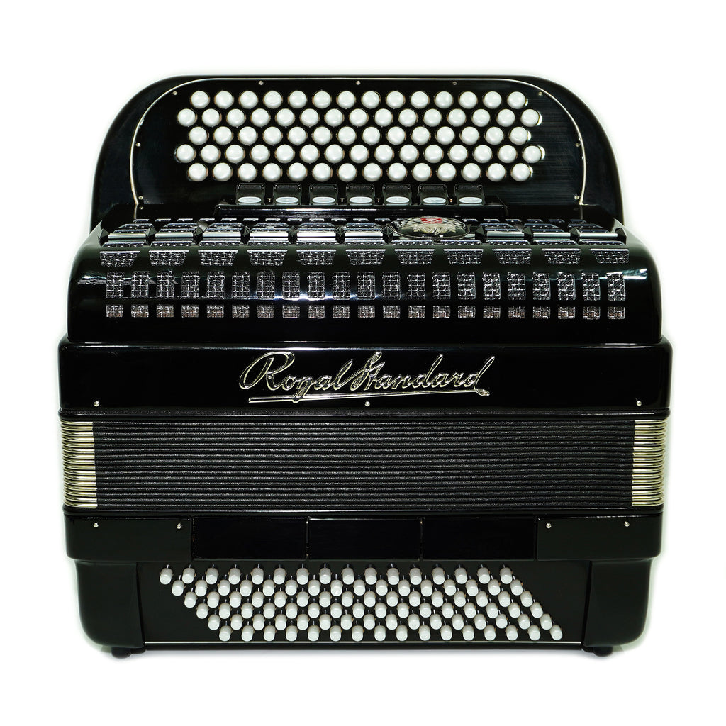 Royal Standard 96 Bass Accordion Bayan, made in Germany, C Griff Concert Button Accordion, Straps and Hard Case, Lightweight Professional Accordian, 2385