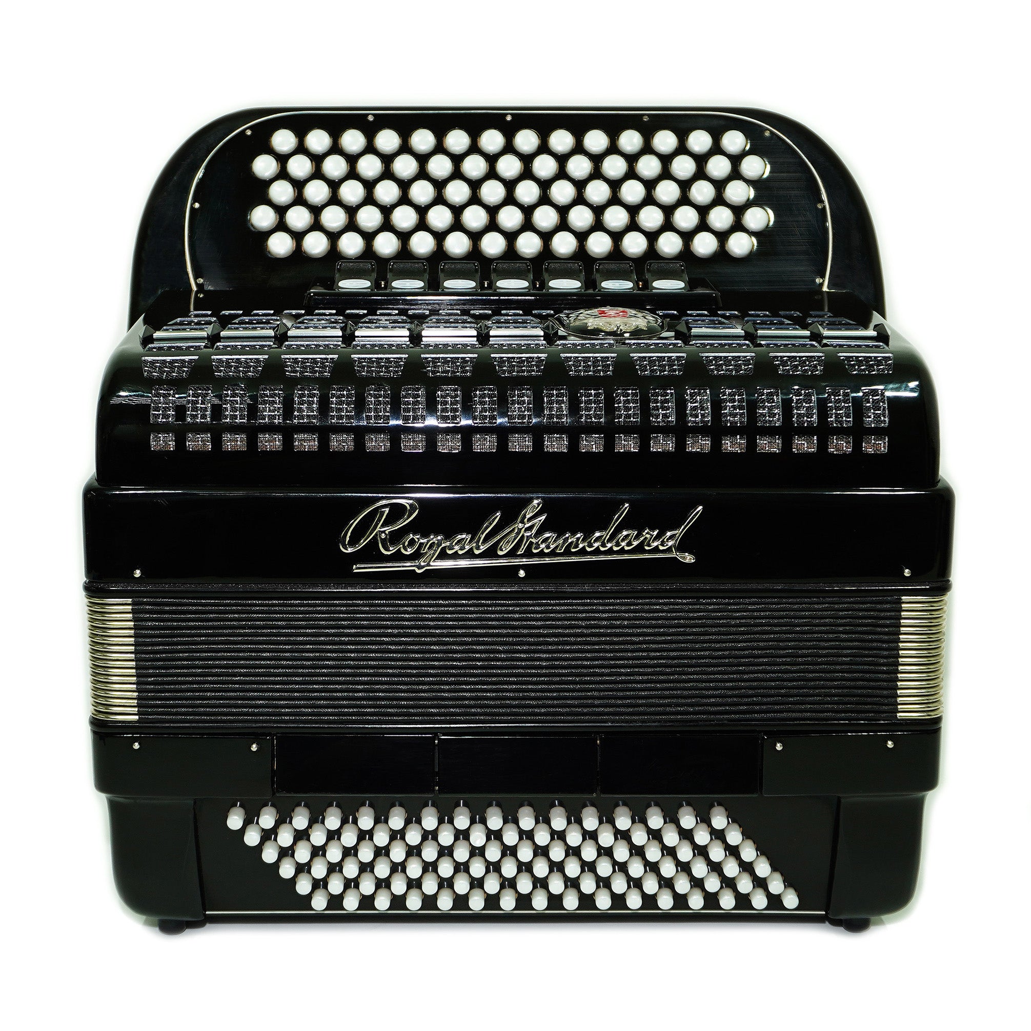 Royal Standard 96 Bass Accordion Bayan, made in Germany, C Griff Concert Button Accordion, Straps and Hard Case, Lightweight Professional Accordian, 2385