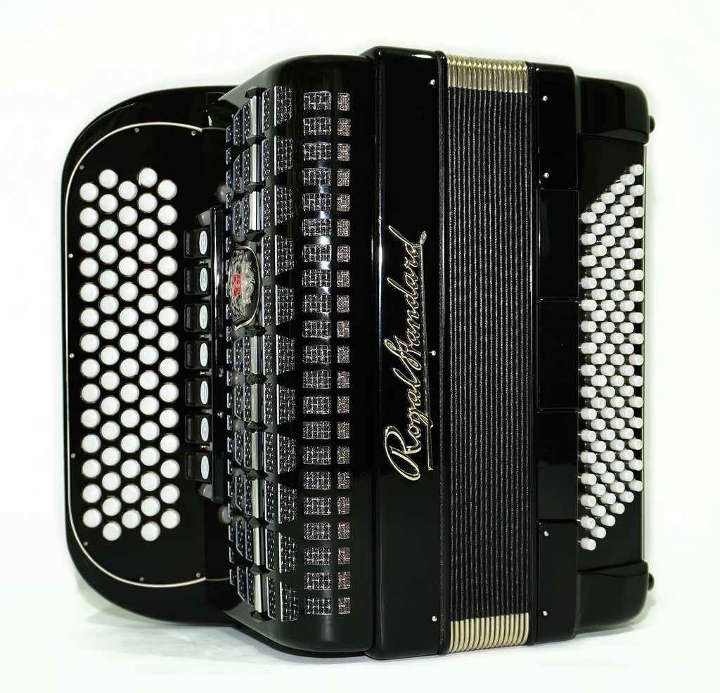 Royal Standard 96 Bass Accordion Bayan, made in Germany, C Griff Concert Button Accordion, Straps and Hard Case, Lightweight Professional Accordian, 2385