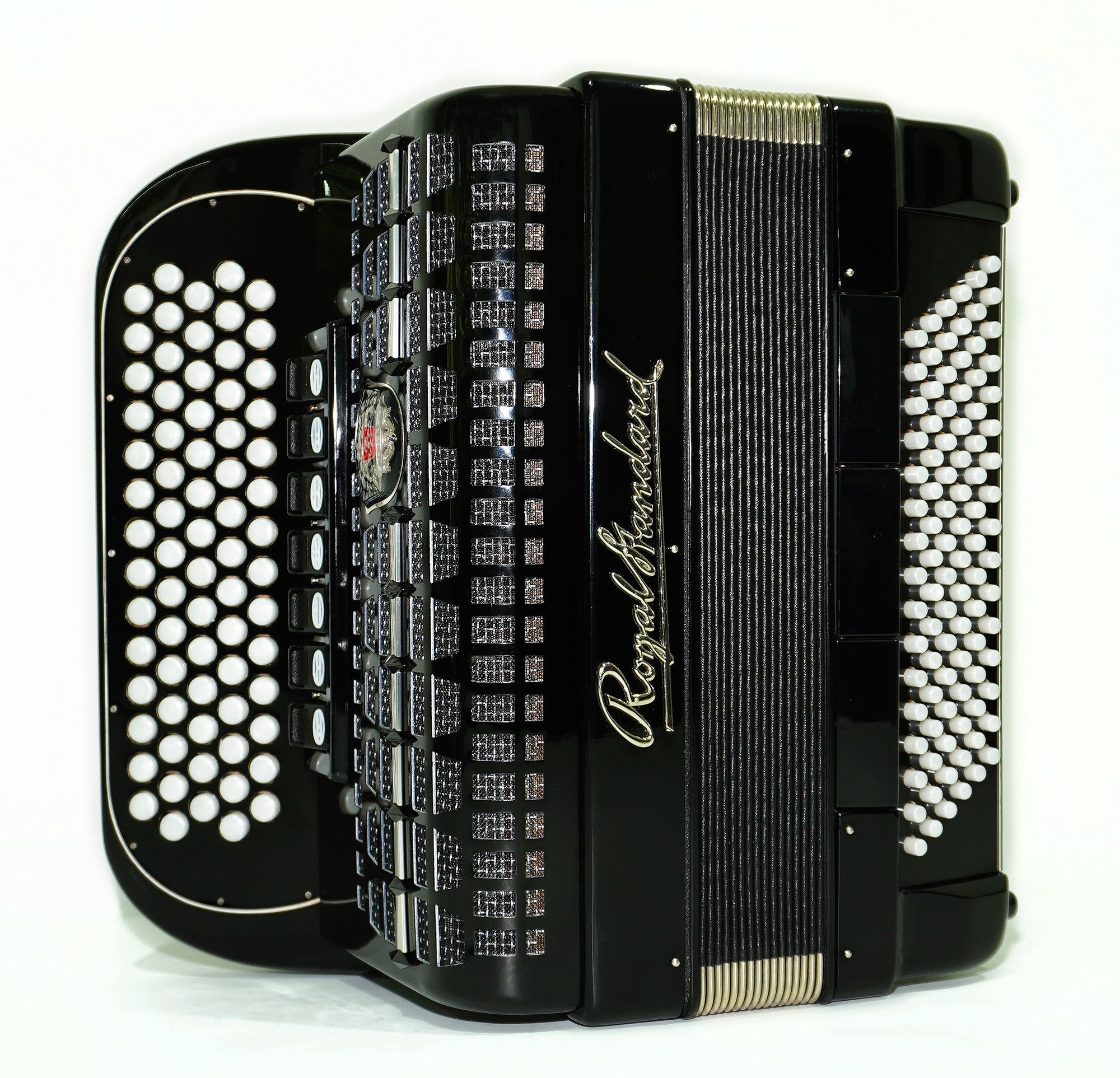 Royal Standard 96 Bass Accordion Bayan, made in Germany, C Griff Concert Button Accordion, Straps and Hard Case, Lightweight Professional Accordian, 2385