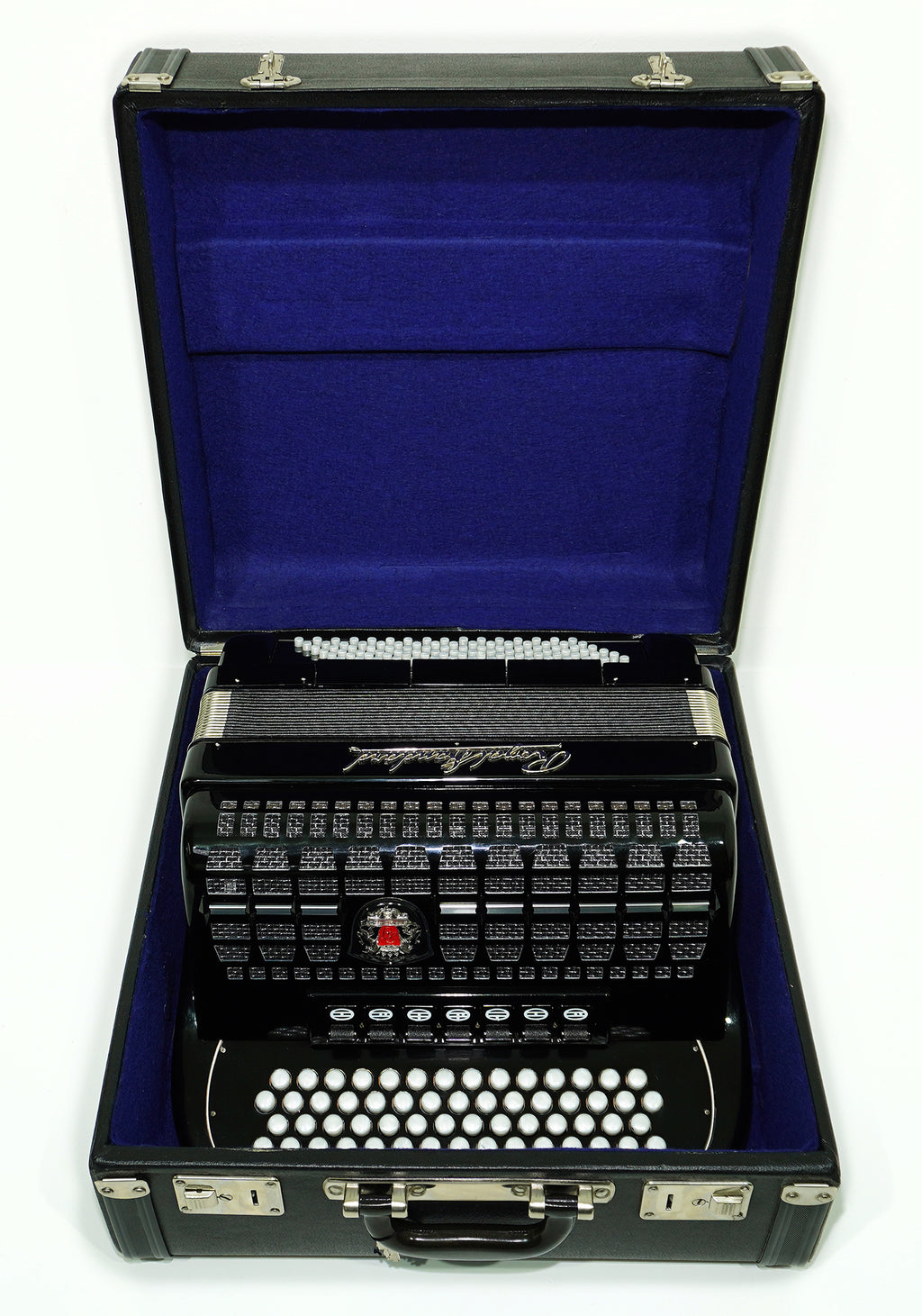 Royal Standard 96 Bass Accordion Bayan, made in Germany, C Griff Concert Button Accordion, Straps and Hard Case, Lightweight Professional Accordian, 2385