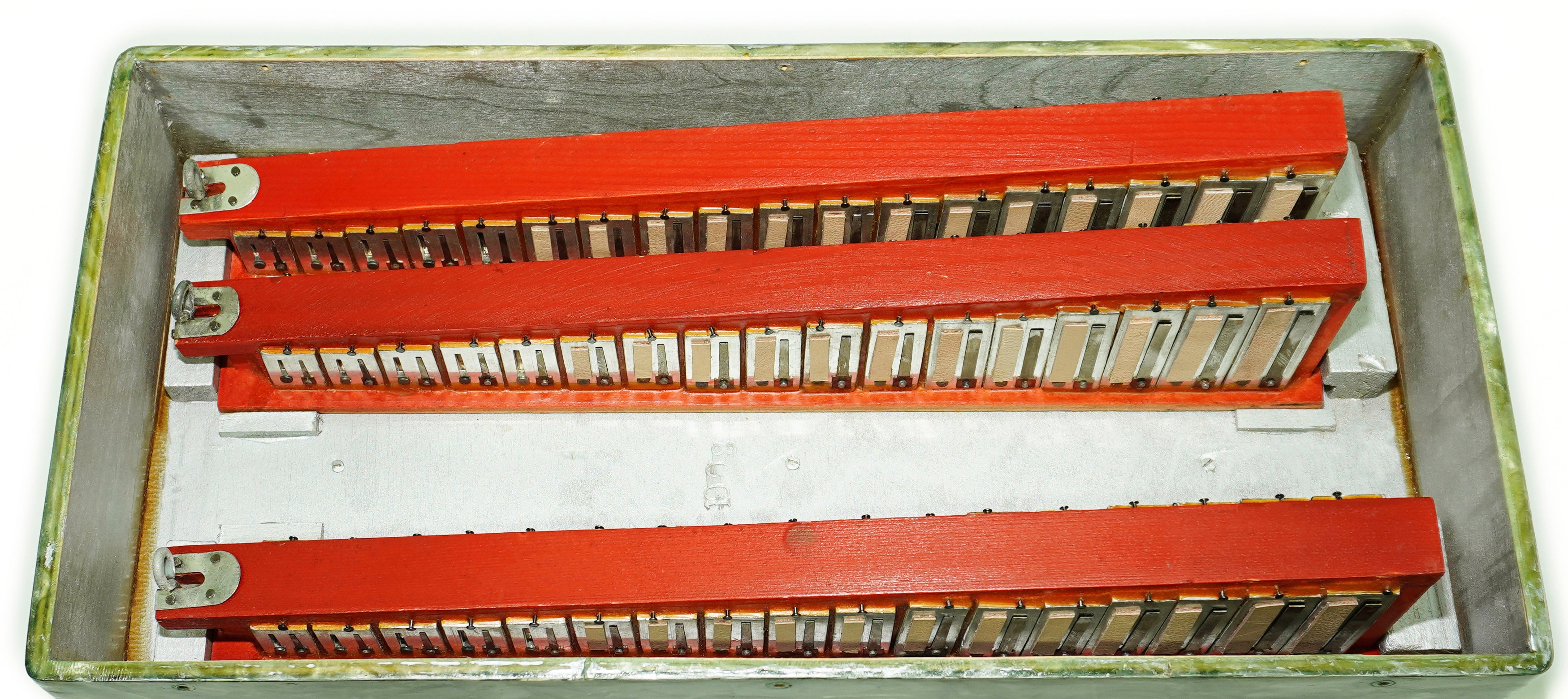 Ukraine Bayan 3 Row Button Accordion 100 Bass, Folk Harmonica Concertina, New Straps, Vintage Bayan in Tune, 2680