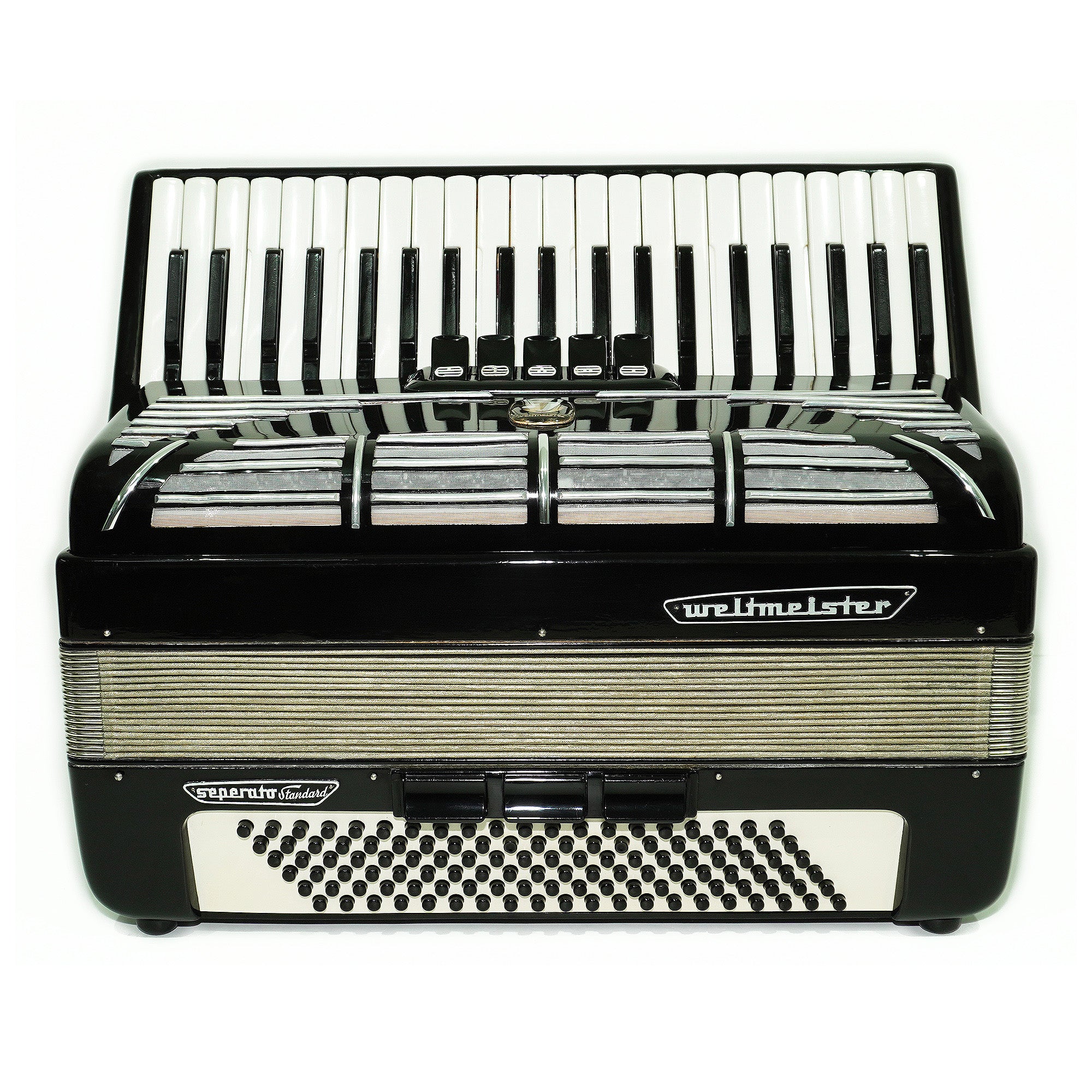 Weltmeister Seperato Standard Accordion 120 Bass, made in Germany, New Straps and Soft Bag for Gift, 2435, Piano Accordian for Adults, Rich and Powerful sound!