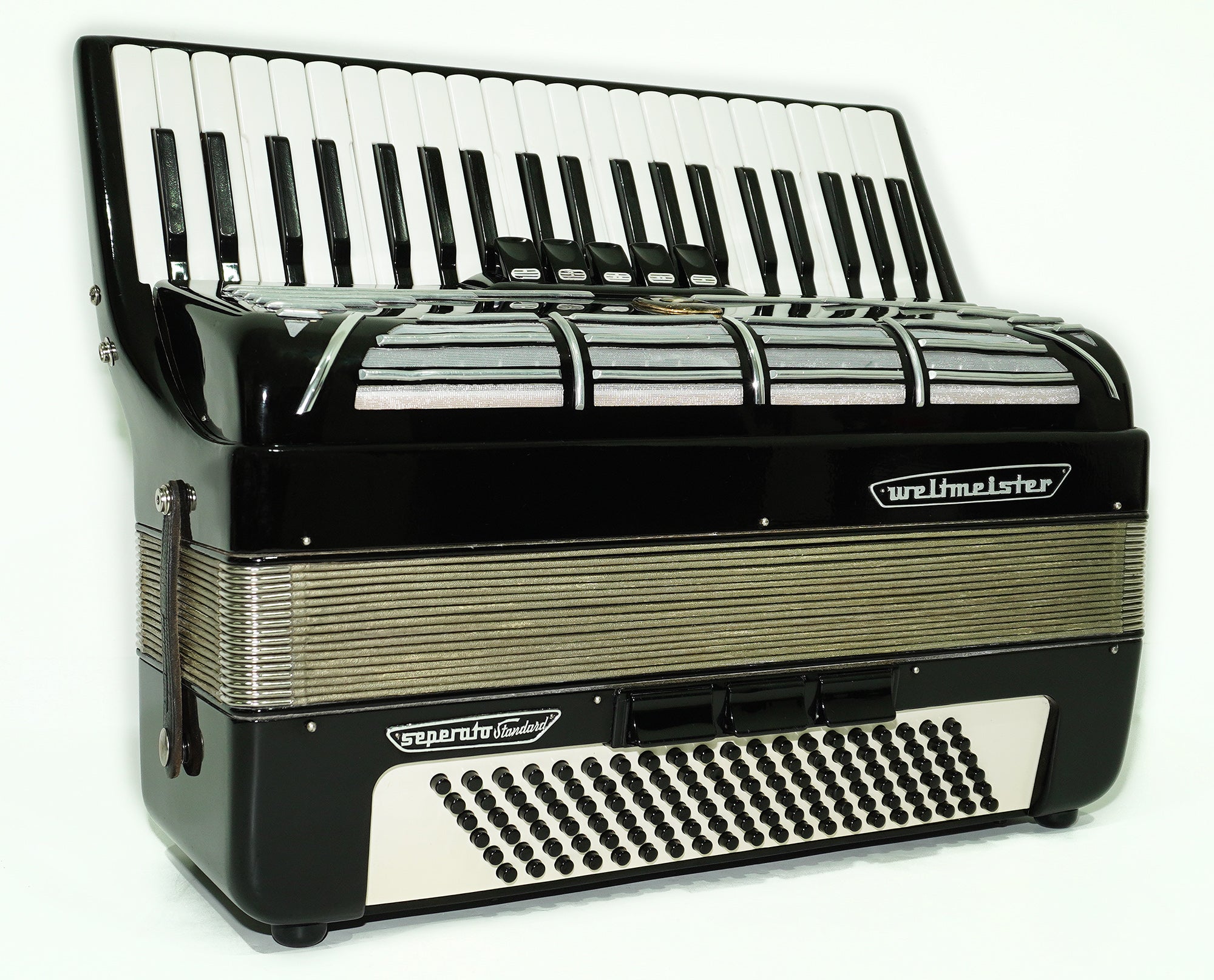 Weltmeister Seperato Standard Accordion 120 Bass, made in Germany, New Straps and Soft Bag for Gift, 2435, Piano Accordian for Adults, Rich and Powerful sound!