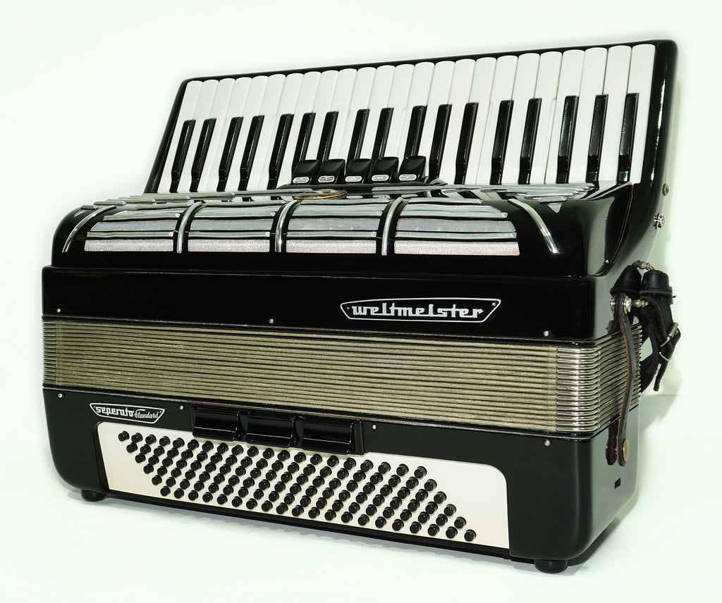 Weltmeister Seperato Standard Accordion 120 Bass, made in Germany, New Straps and Soft Bag for Gift, 2435, Piano Accordian for Adults, Rich and Powerful sound!