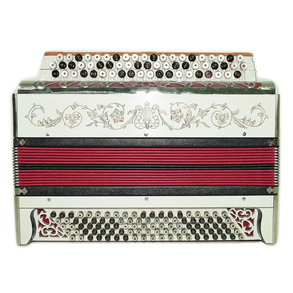 Vintage Bayan Handmade 100 Bass Button Accordion, Decorated Original Soviet Bayan, 2433, Powerful Deep sound, Rare Old Bayan Accordeon