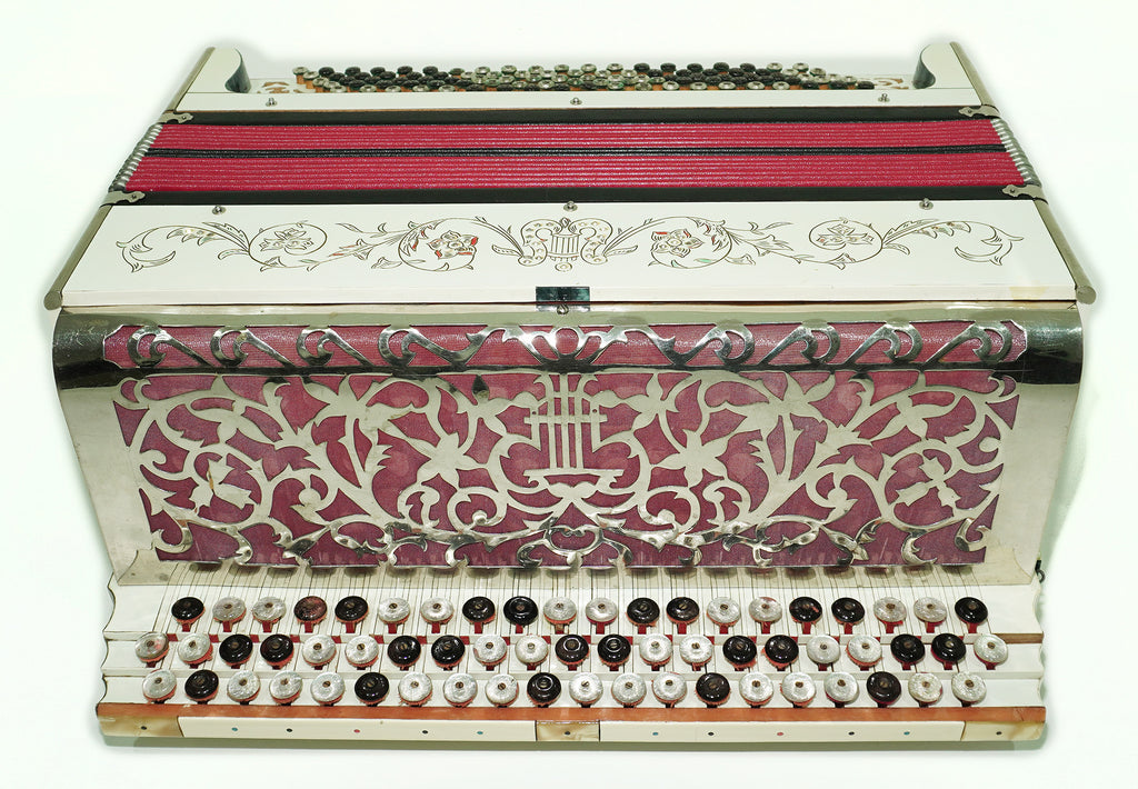 Vintage Bayan Handmade 100 Bass Button Accordion, Decorated Original Soviet Bayan, 2433, Powerful Deep sound, Rare Old Bayan Accordeon