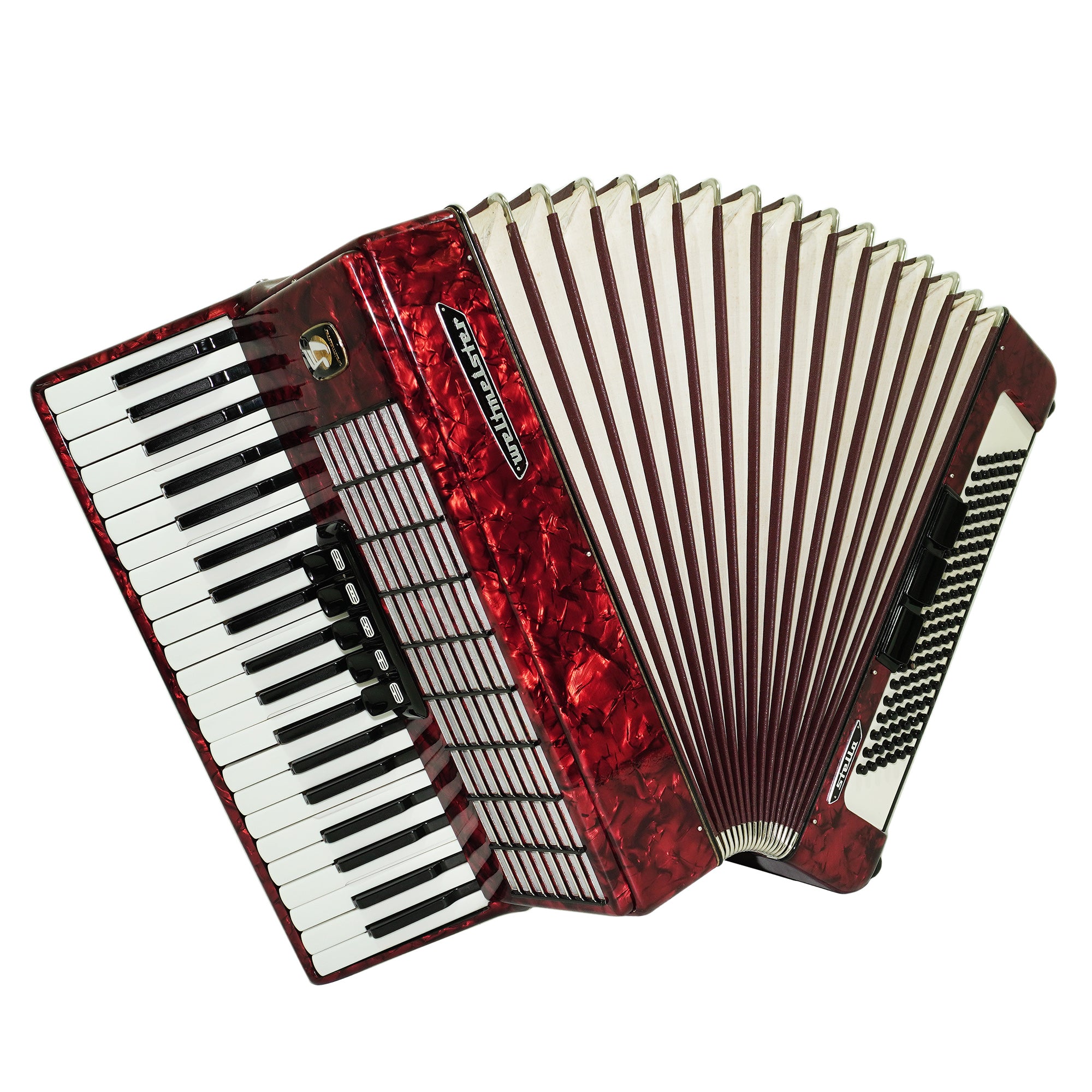 Weltmeister Stella Accordion 120 Bass made in Germany, New Straps Soft Case for Gift, Vintage Keyboard Piano Accordian Musical Instrument, 2446