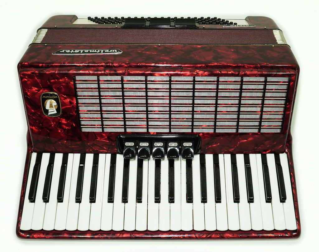 Weltmeister Stella Accordion 120 Bass made in Germany, New Straps Soft Case for Gift, Vintage Keyboard Piano Accordian Musical Instrument, 2446
