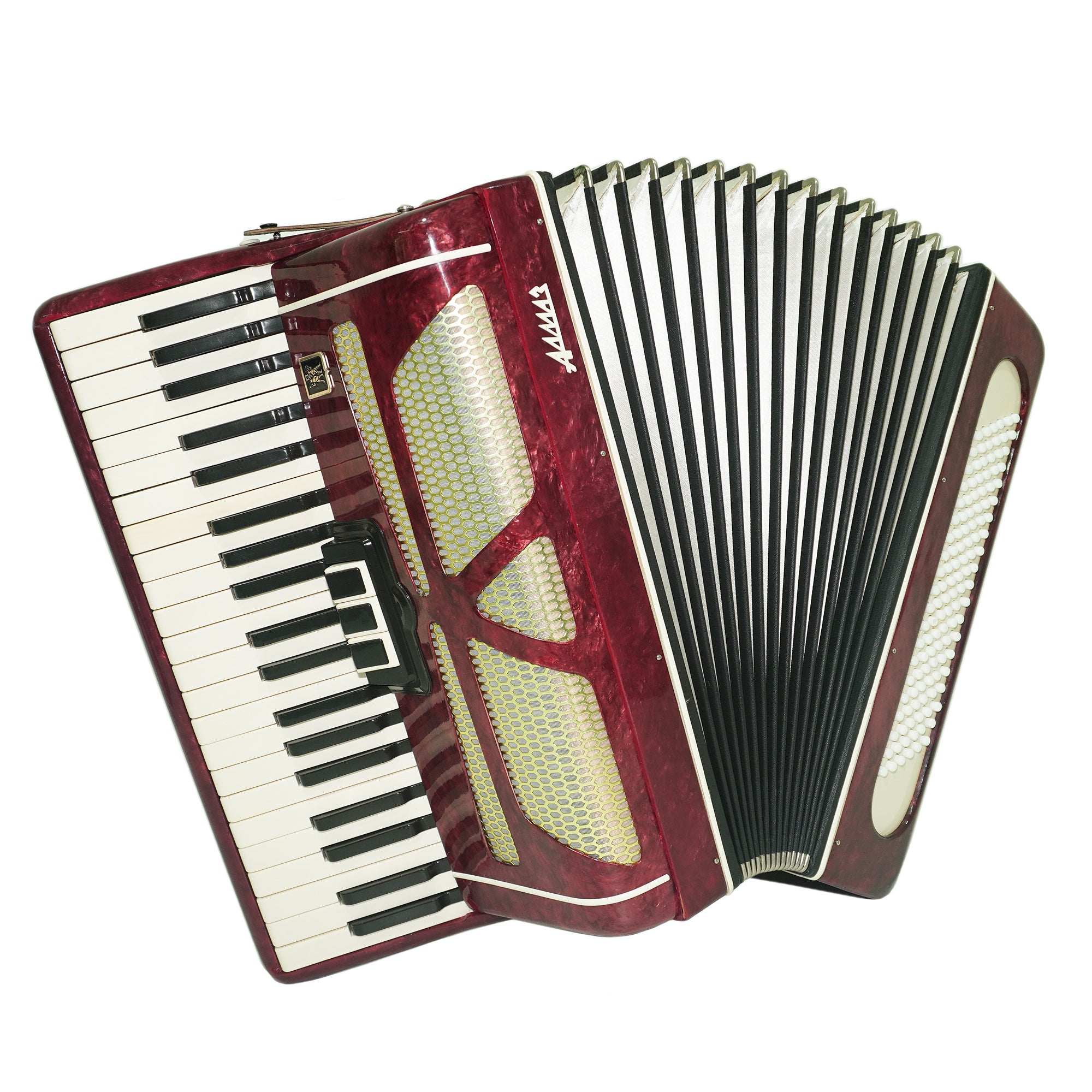 Piano Accordion Almaz 120 bass buttons, Keyboard Accordian Instrument, New Straps, 2466, Original Soviet Accordion for Adults