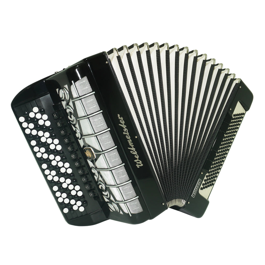 Weltmeister Grandina Vintage Button Accordion, made in Germany, Concert Bayan, Griff B Stradella, 2451, New Straps and Soft Case, Professional Accordian
