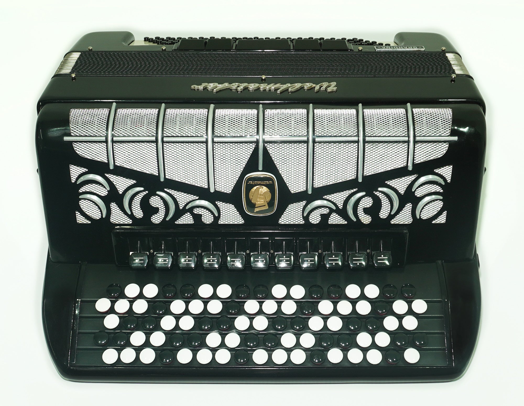 Weltmeister Grandina Vintage Button Accordion, made in Germany, Concert Bayan, Griff B Stradella, 2451, New Straps and Soft Case, Professional Accordian