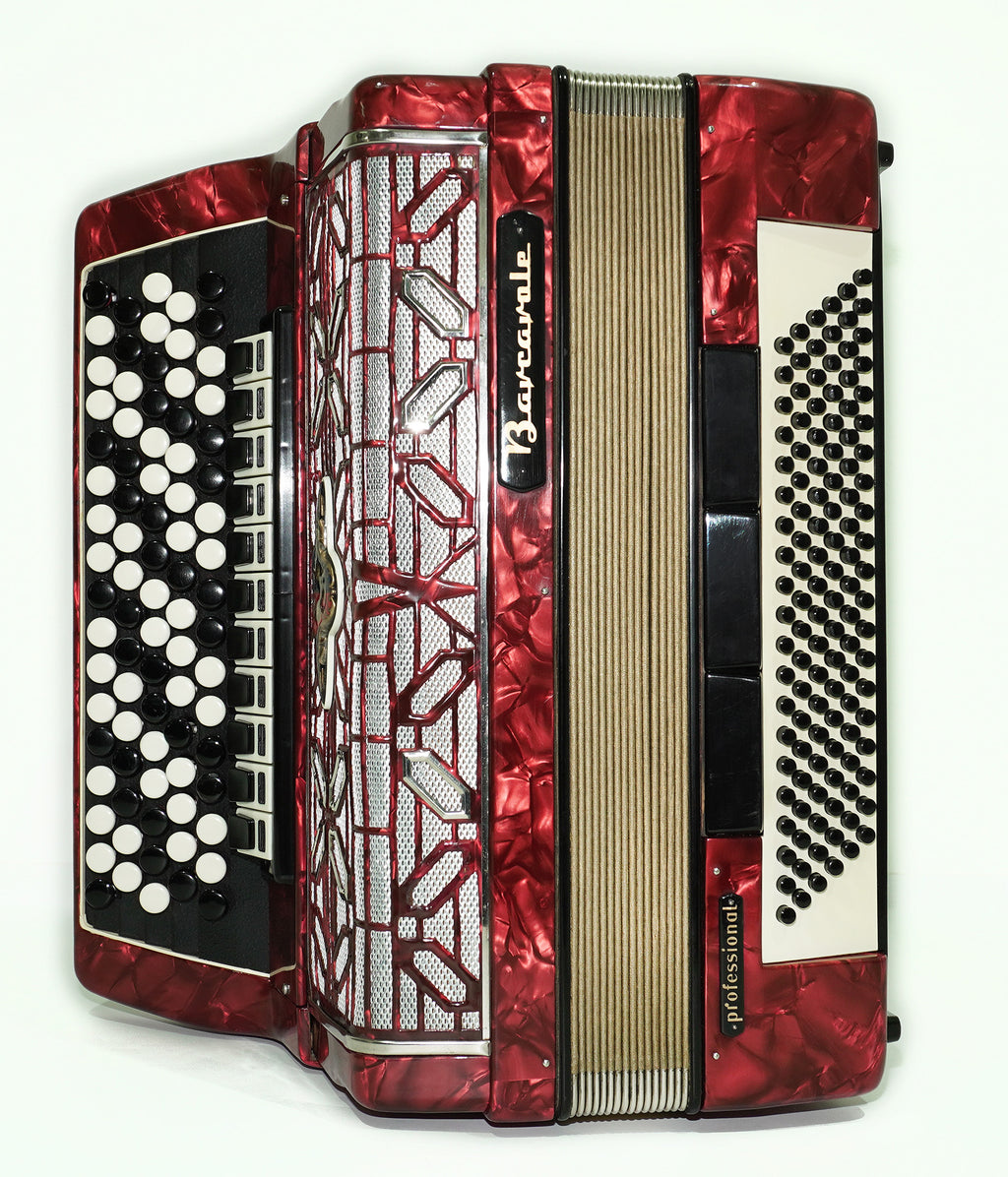 Barcarole Professional 5-reihiges Knopfakkordeon, hergestellt in Deutschland B-Griff Stradella, 2472, neue Riemen und Gigbag, Konzert-Bajan-Akkordeon für Erwachsene