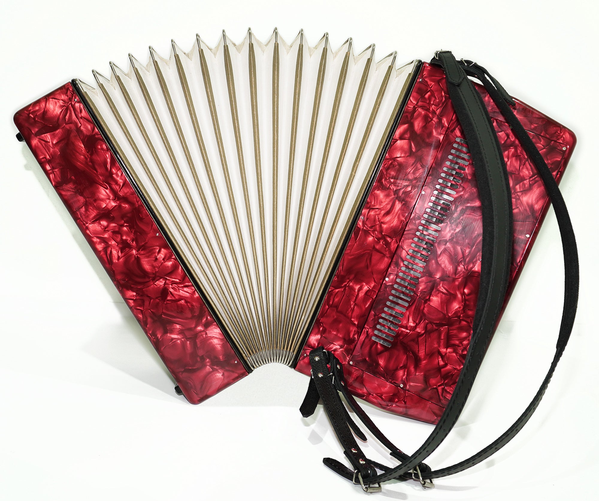 Barcarole Professional 5-reihiges Knopfakkordeon, hergestellt in Deutschland B-Griff Stradella, 2472, neue Riemen und Gigbag, Konzert-Bajan-Akkordeon für Erwachsene