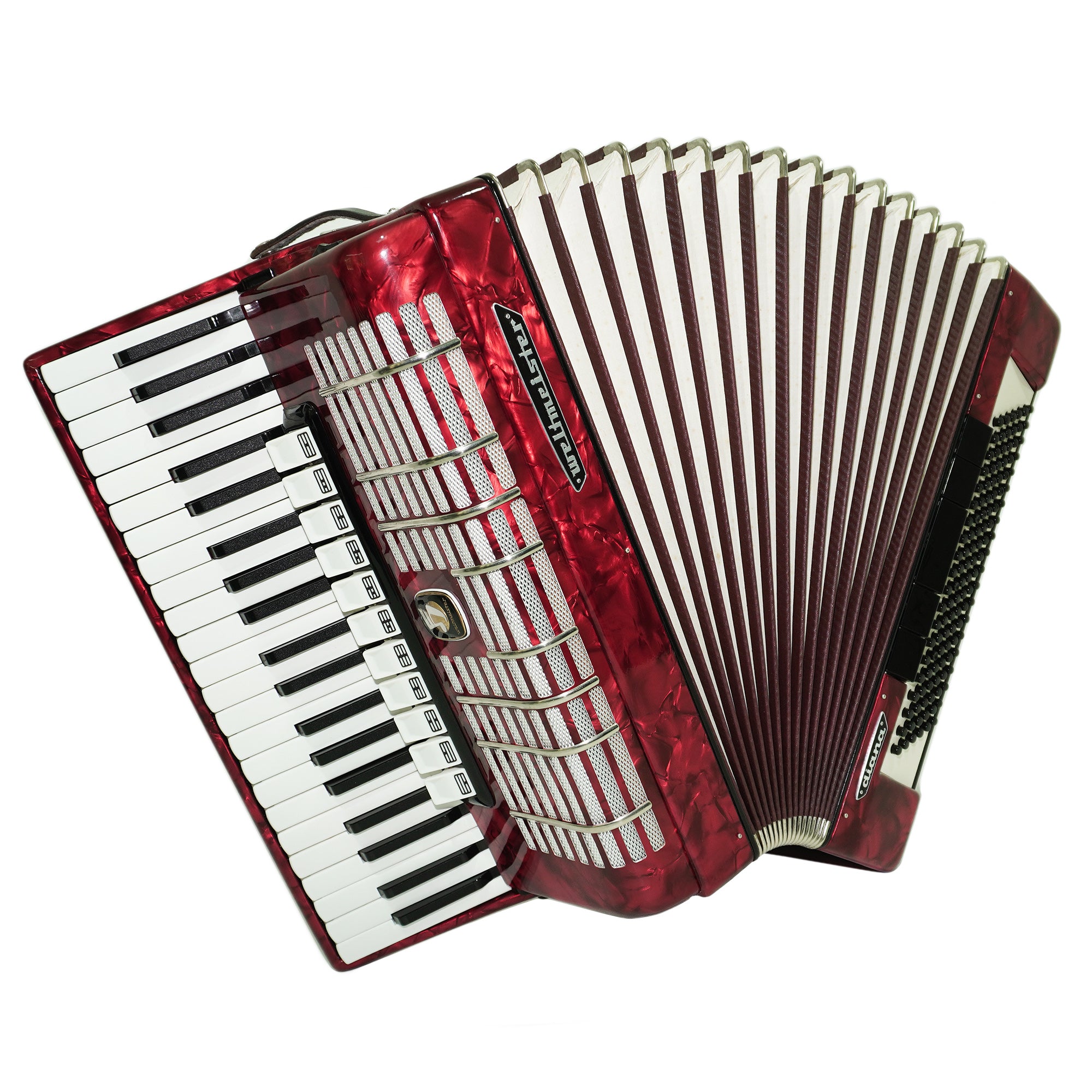 Weltmeister Diana Piano Accordion 120 Bass, made in Germany, New Straps and Soft Case for Gift, 2464, Quality Musical Instrument for Adults, Rich and Powerful sound!