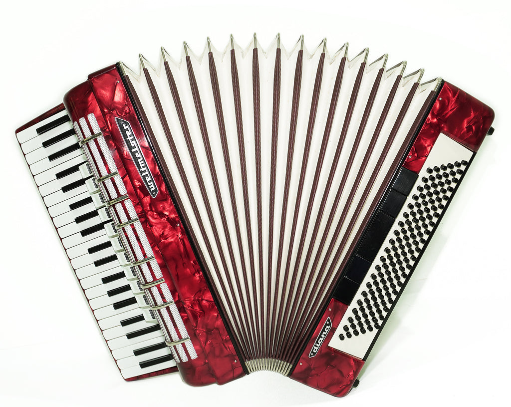 Weltmeister Diana Piano Accordion 120 Bass, made in Germany, New Straps and Soft Case for Gift, 2464, Quality Musical Instrument for Adults, Rich and Powerful sound!